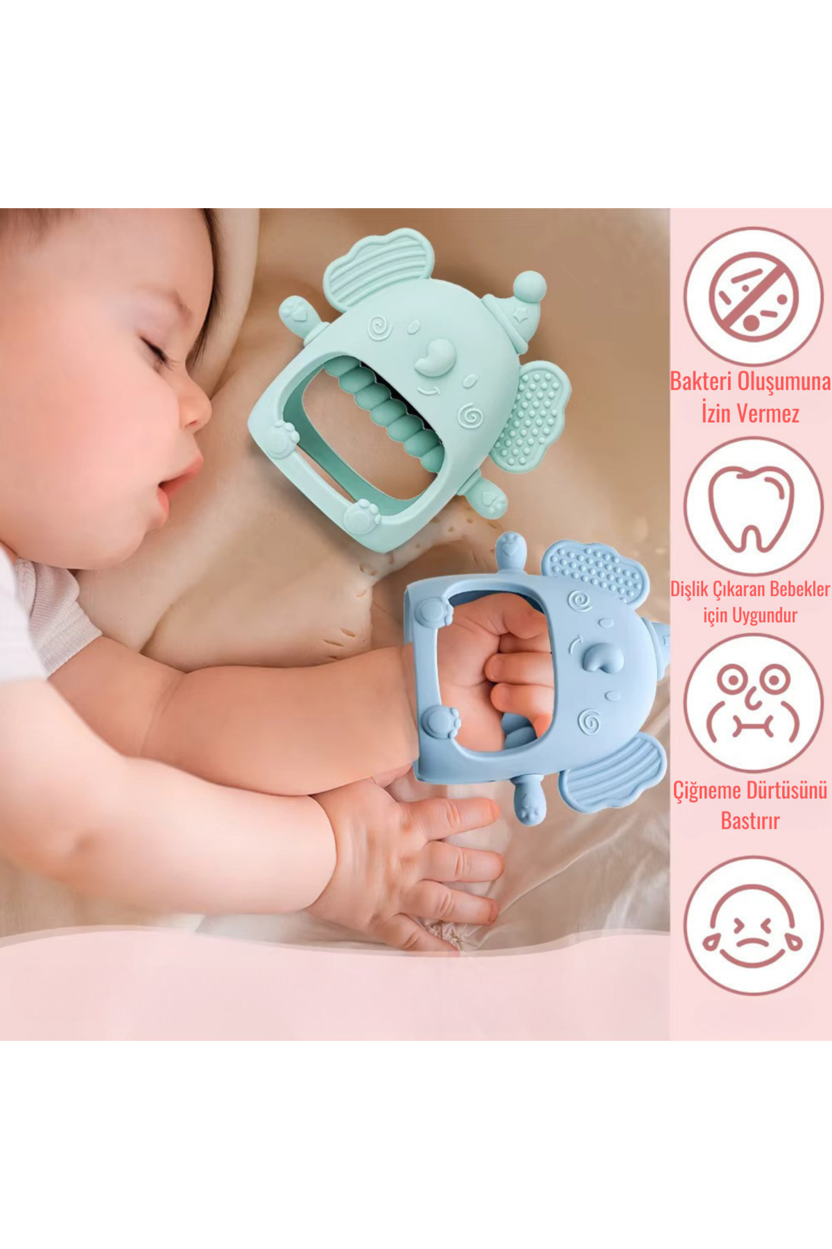 Kiki Silikon Bebek Diş Kaşıyıcı - Diş Kaşıma Eldiveni -silikon Eldiven Dişlik Fil fotoğrafı 6 (önizleme)