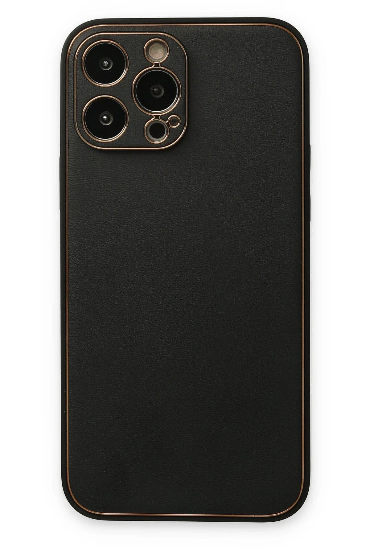 NewFace iPhone 14 Pro Kılıf Coco Deri Silikon Kapak - Siyah NRMSA