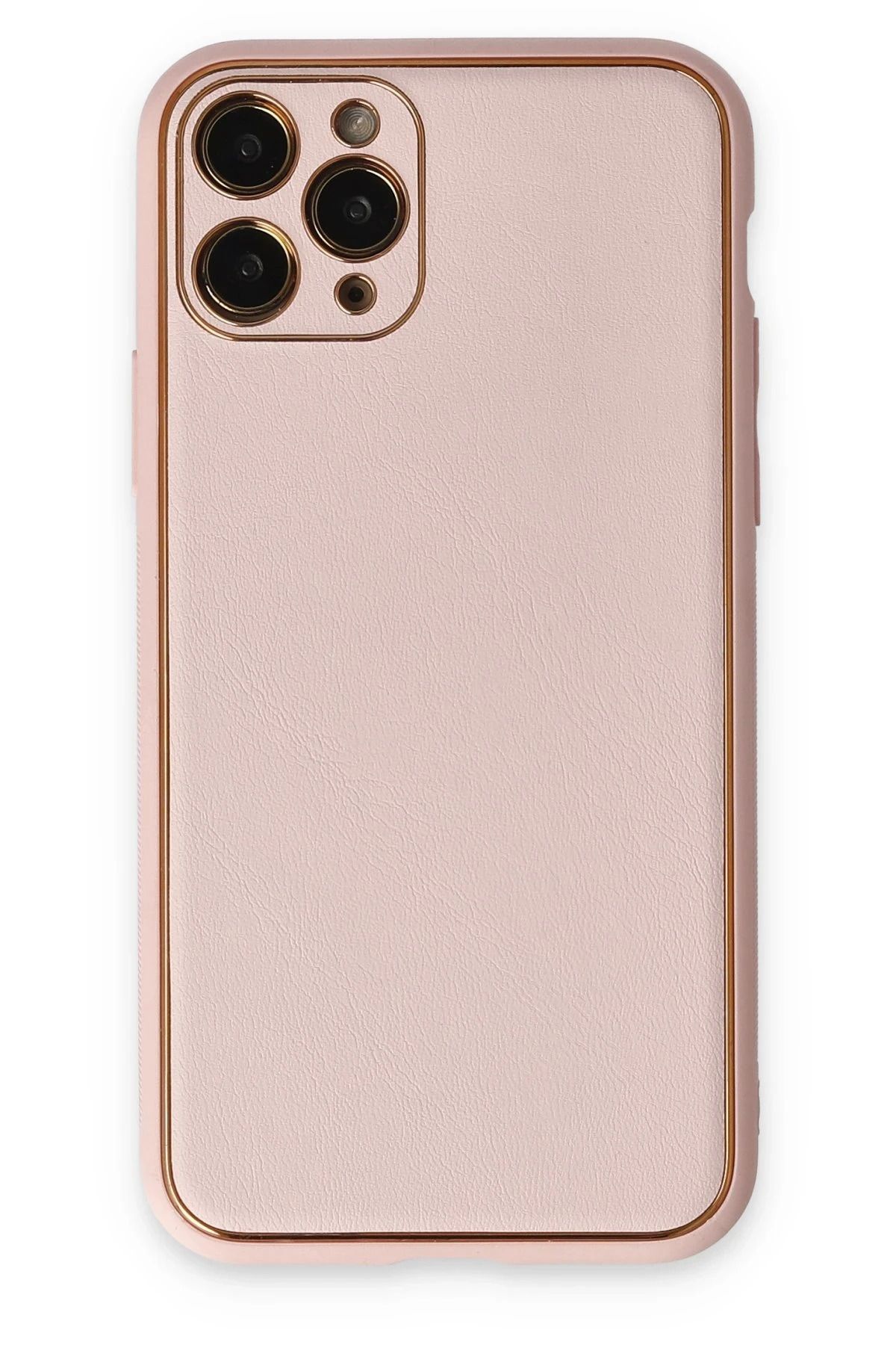 NewFace iPhone 11 Pro Kılıf Coco Deri Silikon Kapak - Pudra INSLM