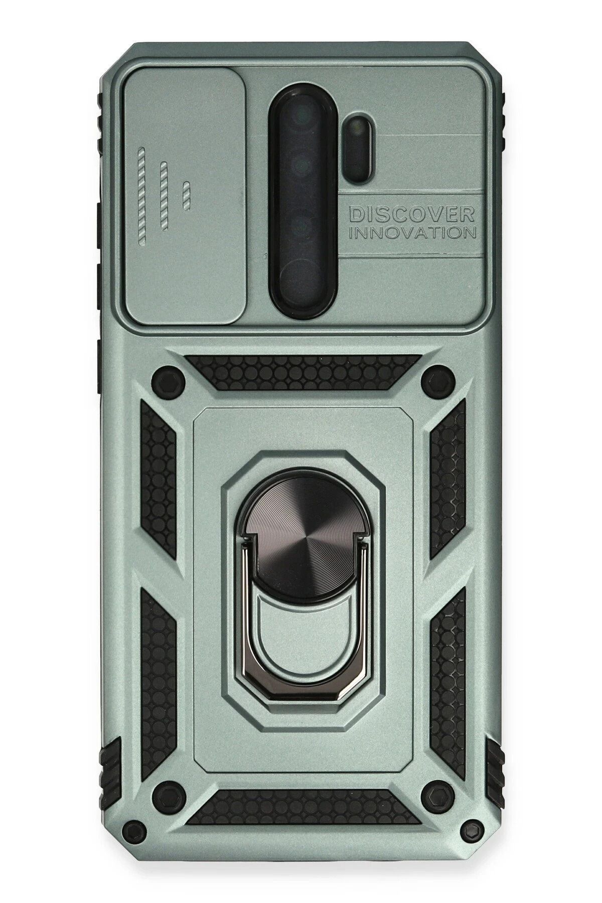 NewFace Xiaomi Redmi Note 8 Pro Kılıf Pars Lens Yüzüklü Silikon - Yeşil FERRG