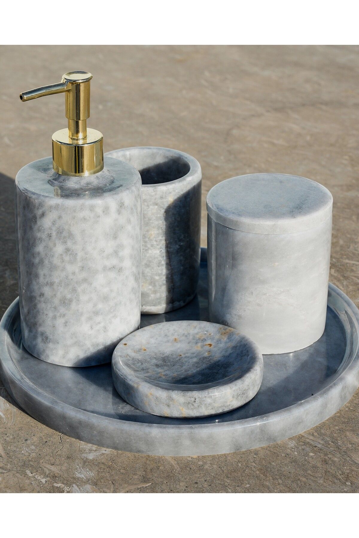 MidartStone Mermer Banyo Seti 8 parça 1.Kalite ve 1.Sınıf İşçilik