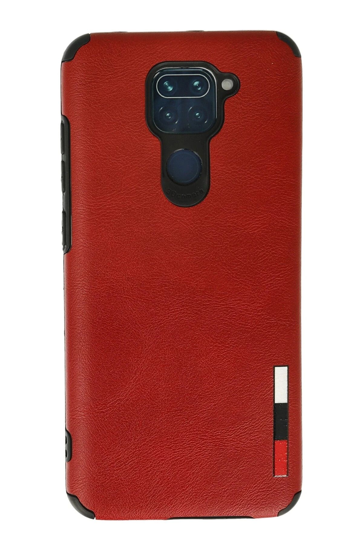 NewFace Xiaomi Redmi Note 9 Kılıf Loop Deri Silikon - Kırmızı JOJUA