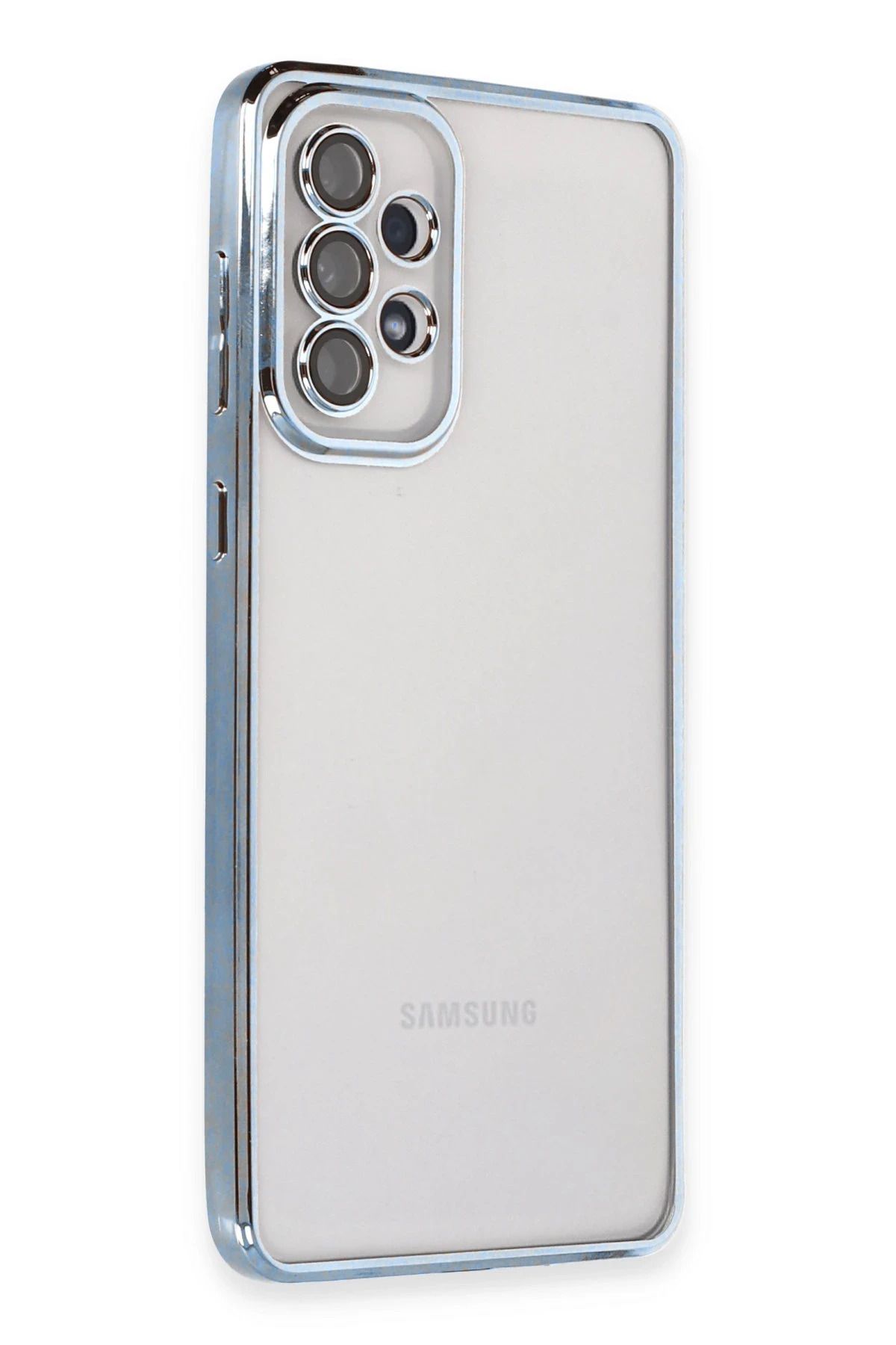 NewFace Samsung Galaxy A53 5G Kılıf Lensli Silikon - Açık Mavi JOJUA