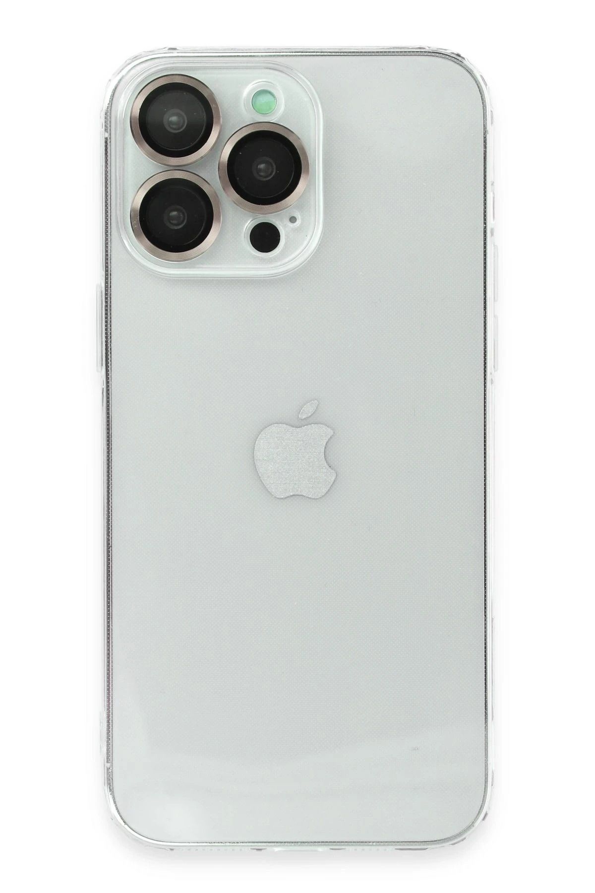NewFace iPhone 14 Pro Max Kılıf Luko Lens Silikon - Gold LZWDR