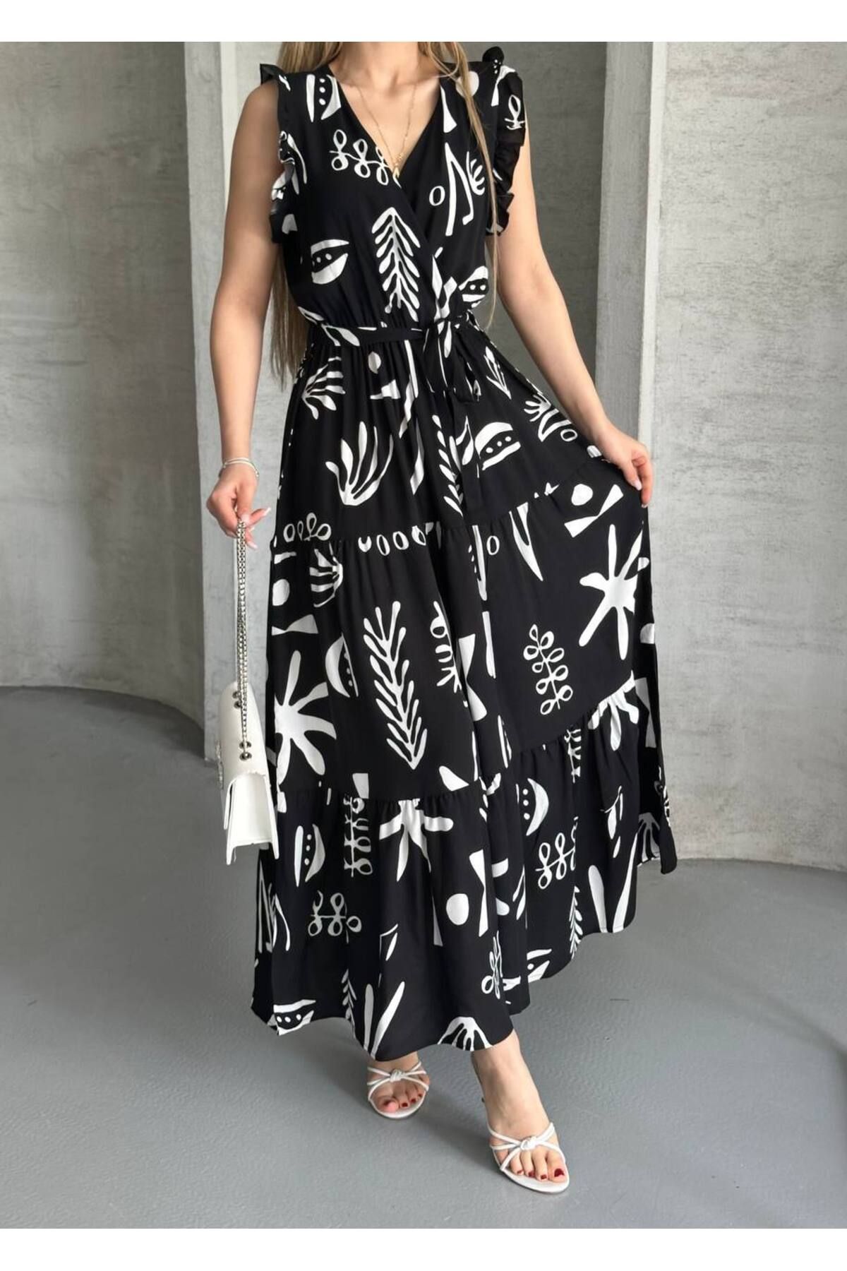 ASM Fashion-Women's Viscosa Printed Belted Dress 2