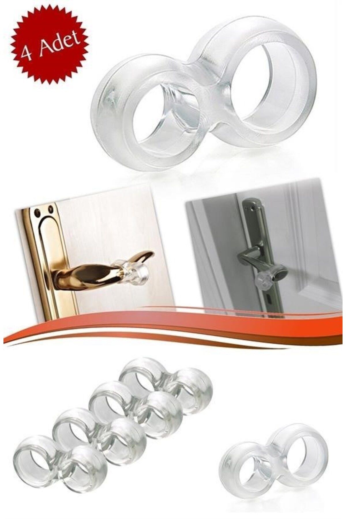 Allproduct ® Silikon Kapı & Pencere Vurma Önleyici Stoper Kapı Tamponu 4 Adet