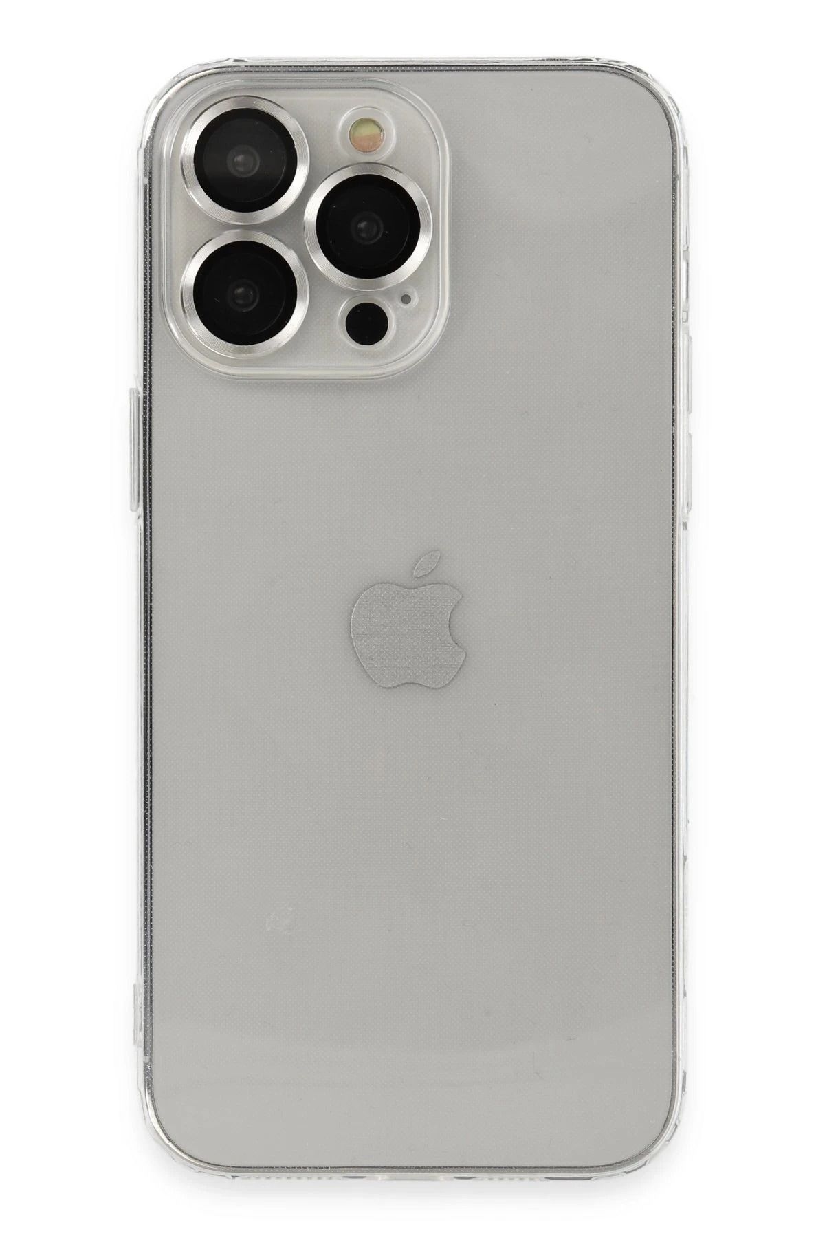 NewFace iPhone 14 Pro Kılıf Luko Lens Silikon - Gümüş LZWDR