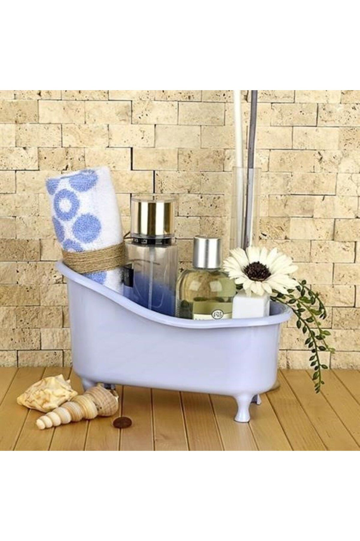 Evinso ® Dekoratif Mini Küvet Şeklinde Çok Amaçlı Banyo Düzenleyici Sepet