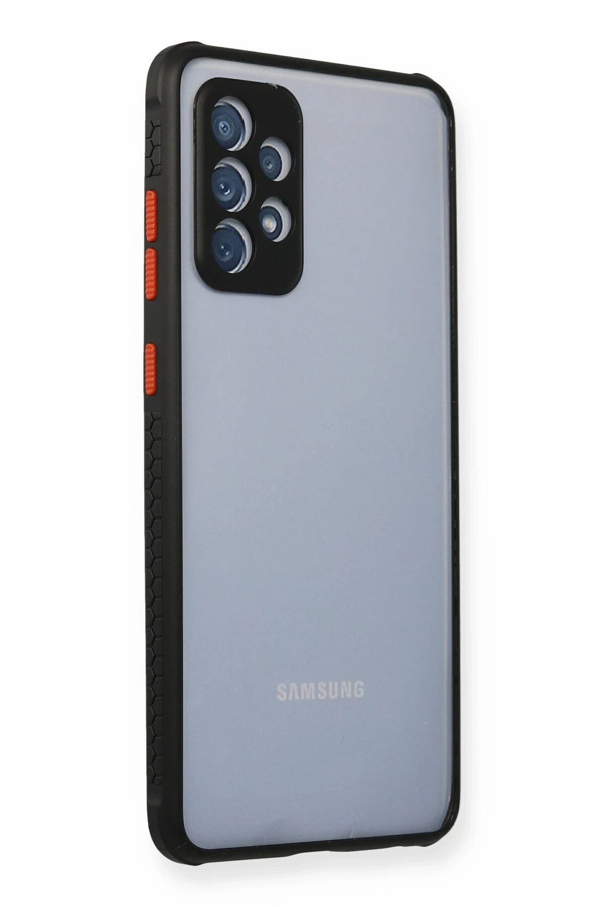 NewFace Samsung Galaxy A52 Kılıf Miami Şeffaf Silikon - Siyah LZWDR