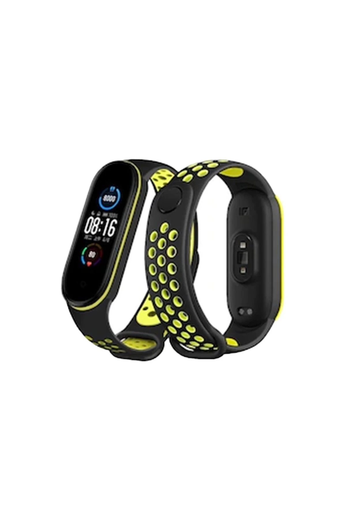 NewFace Xiaomi Mi Band 4 Spor Delikli Kordon - Siyah-Yeşil INSLM