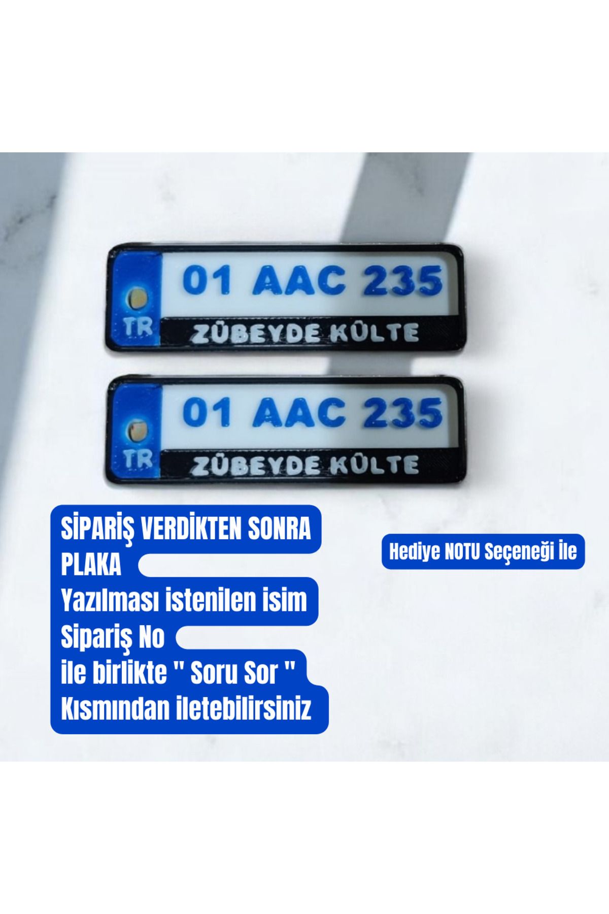 ÇınarETicaret Kişiye Özel Araba Plaka Anahtarlık 3D Kabartmalı Tasarım