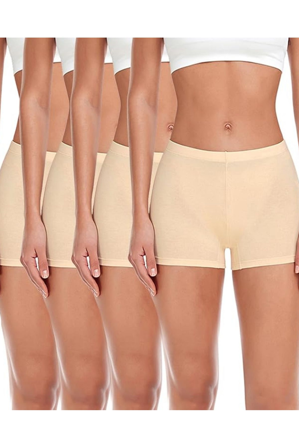 Stars Underwear Kadın Boxer 4'lü paket pamuklu toparlayıcı iç çamaşırı