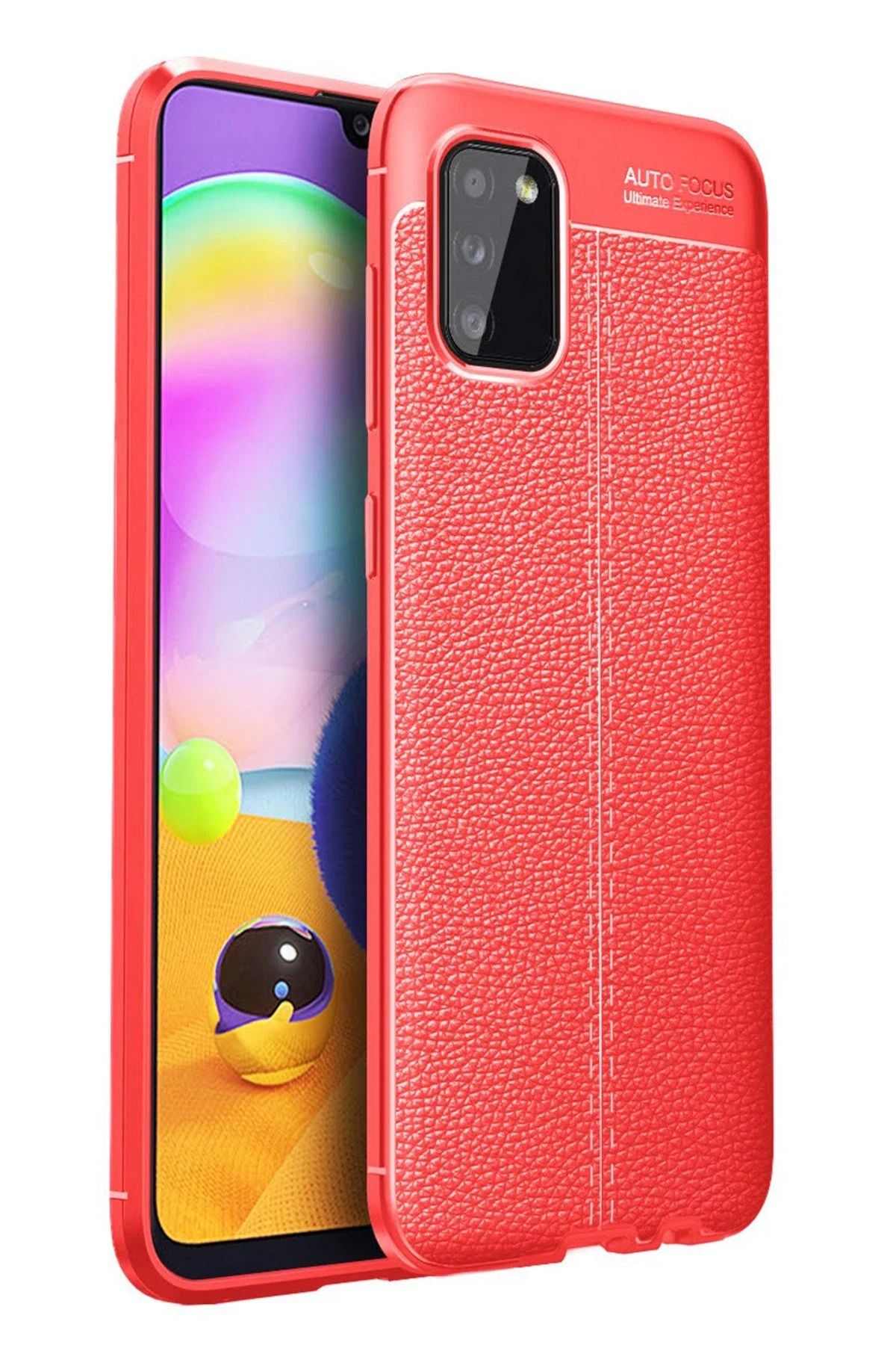 NewFace Samsung Galaxy A02S Kılıf Auto Focus Kapak - Kırmızı NRMSA