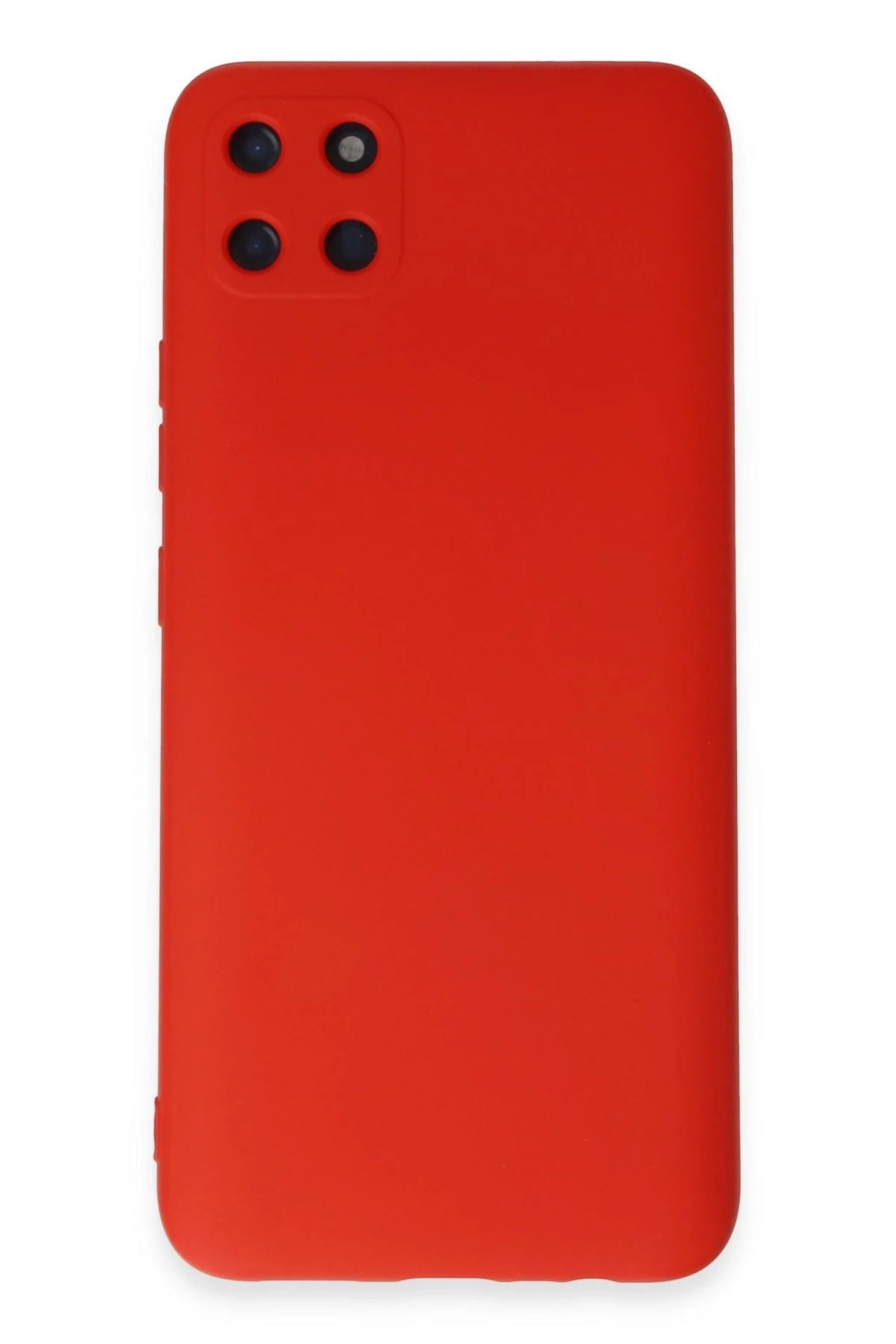 NewFace Realme C11 Kılıf Nano içi Kadife Silikon - Kırmızı YNSMR