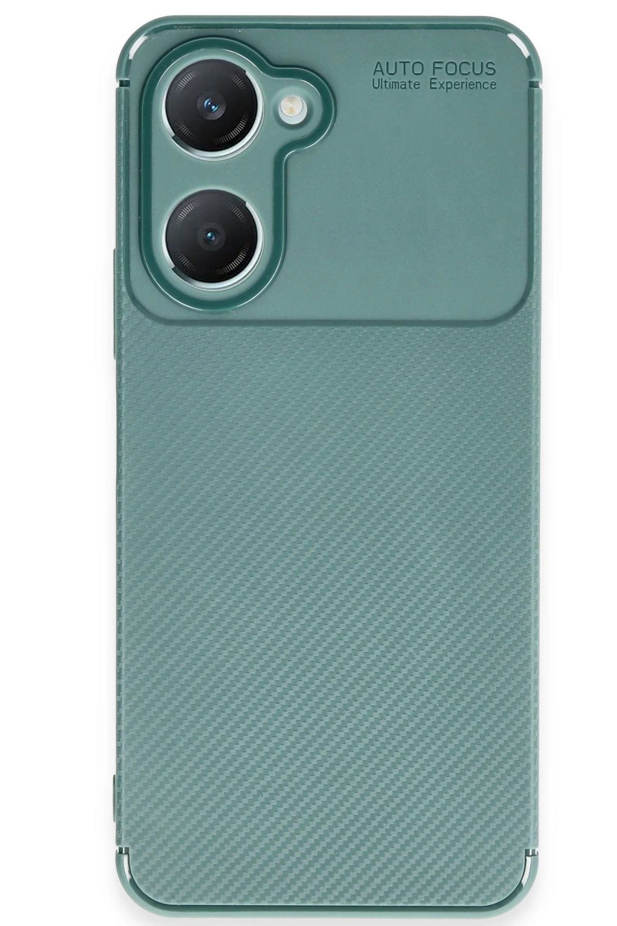 NewFace Vivo Y18 Kılıf Auto Focus Karbon Kapak - Koyu Yeşil YNSMR