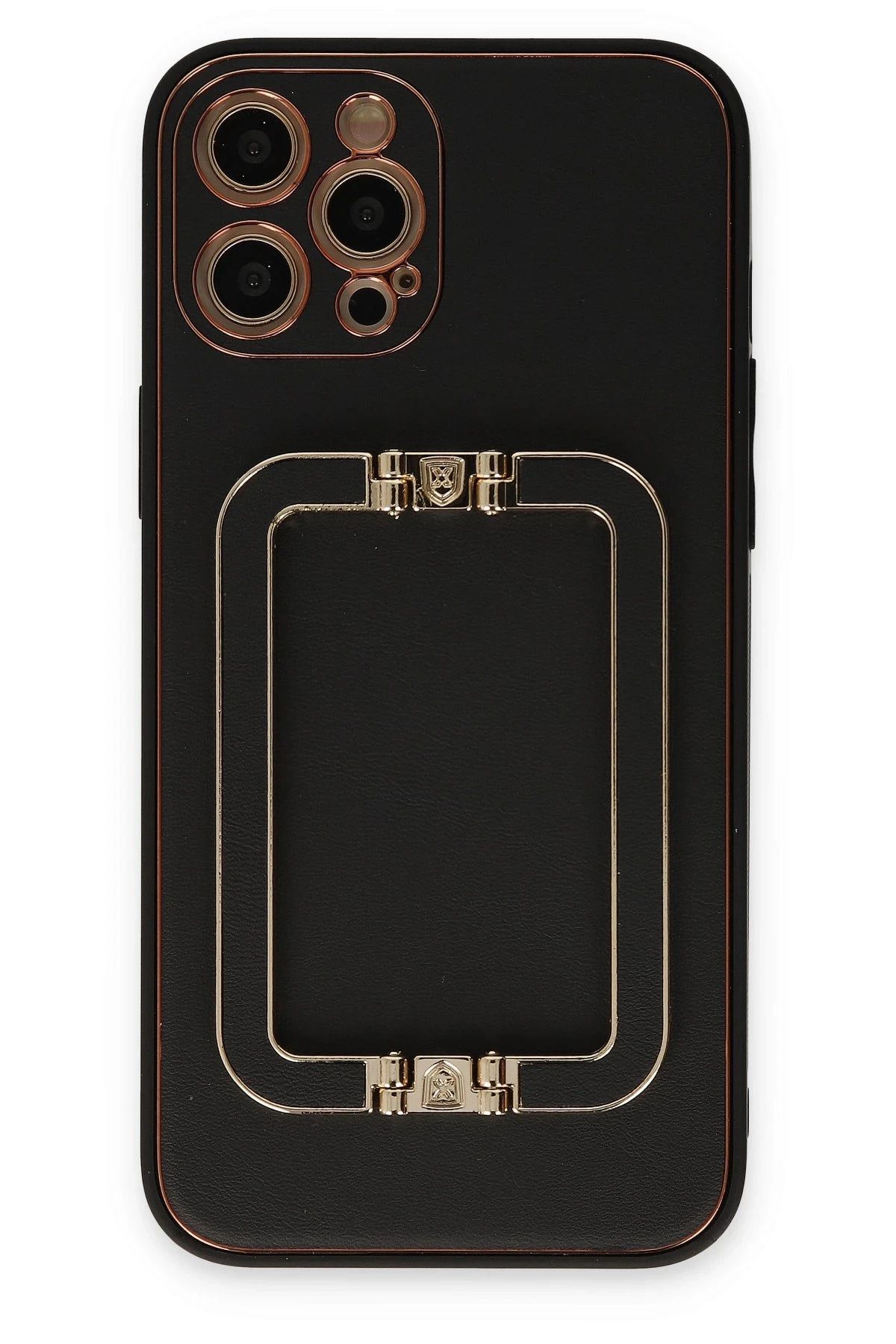 NewFace iPhone 12 Pro Max Kılıf Coco Elit Kapak - Siyah BSTMY