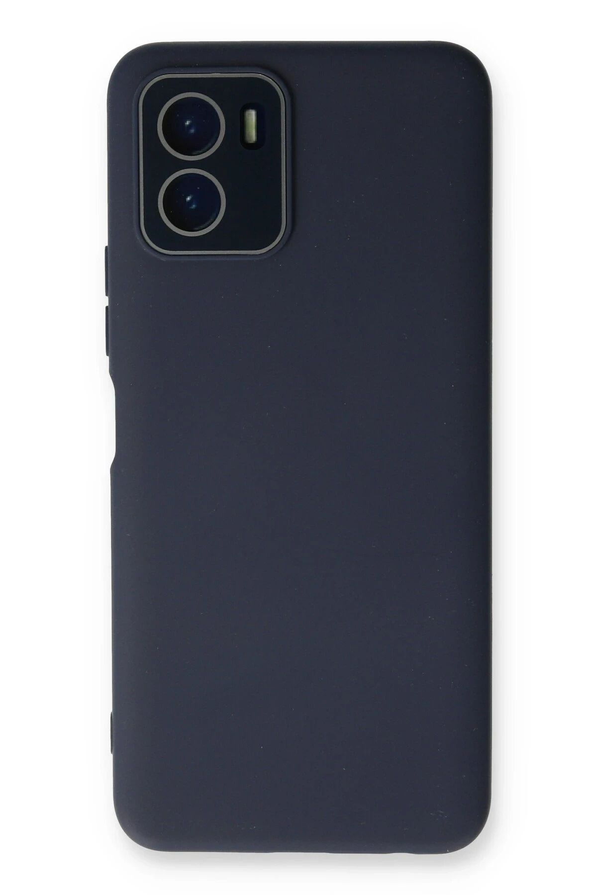 NewFace Vivo Y15S Kılıf Lansman Glass Kapak - Lacivert FERRG