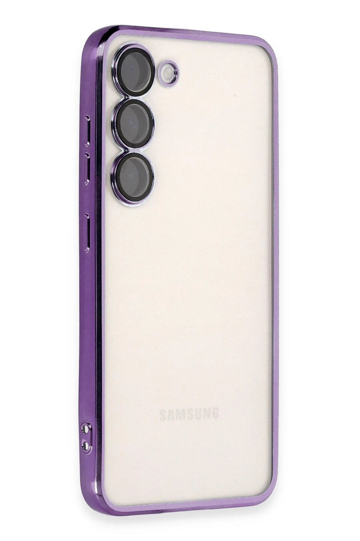 NewFace Samsung Galaxy S23 Plus Kılıf Lensli Silikon - Mor LZWDR