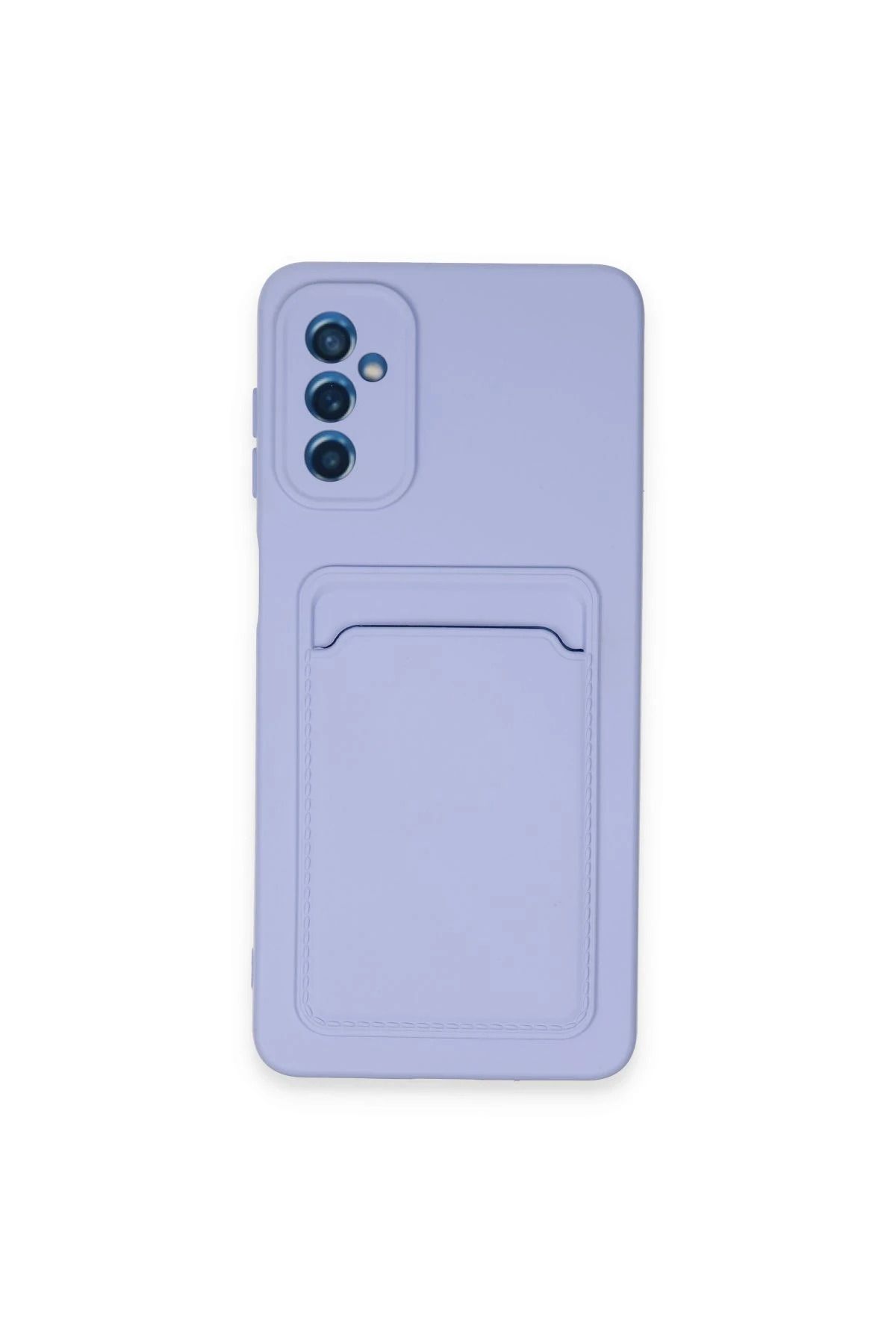 NewFace Samsung Galaxy A14 4G Kılıf Kelvin Kartvizitli Silikon - Lila BSTMY
