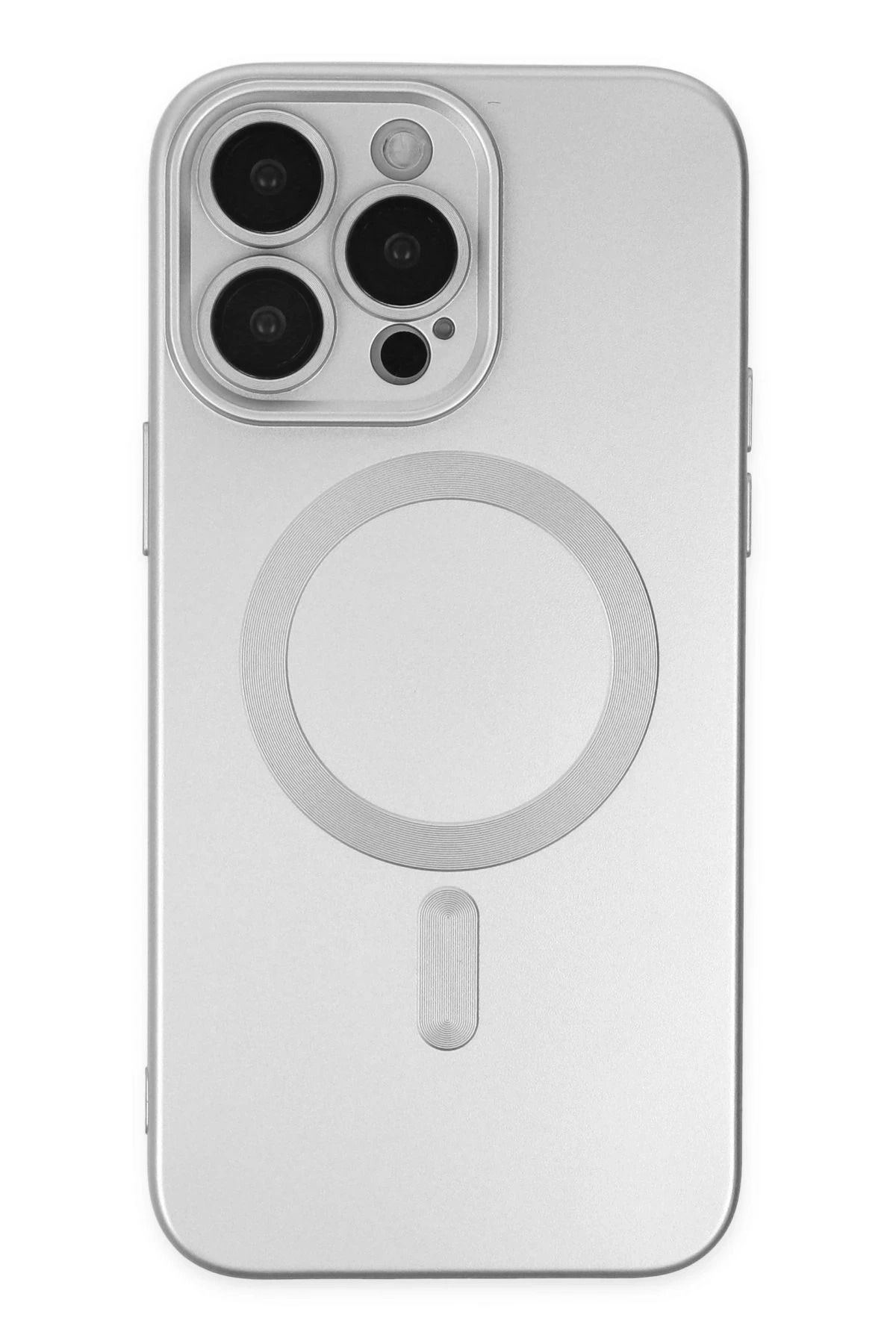 NewFace iPhone 13 Pro Kılıf Moshi Lens Magneticsafe Silikon - Gümüş BSTMY