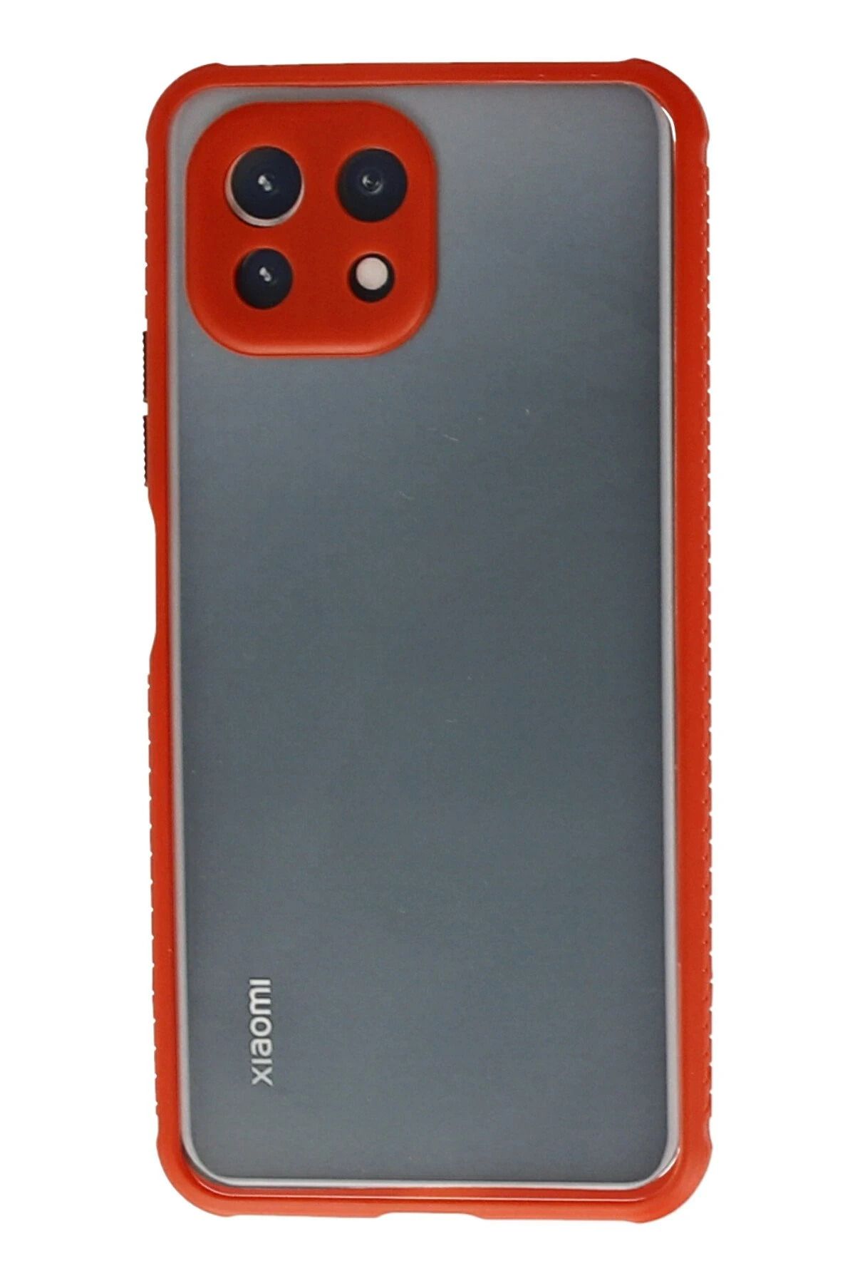 NewFace Xiaomi Mİ 11 Lite Kılıf Miami Şeffaf Silikon - Kırmızı BSTMY