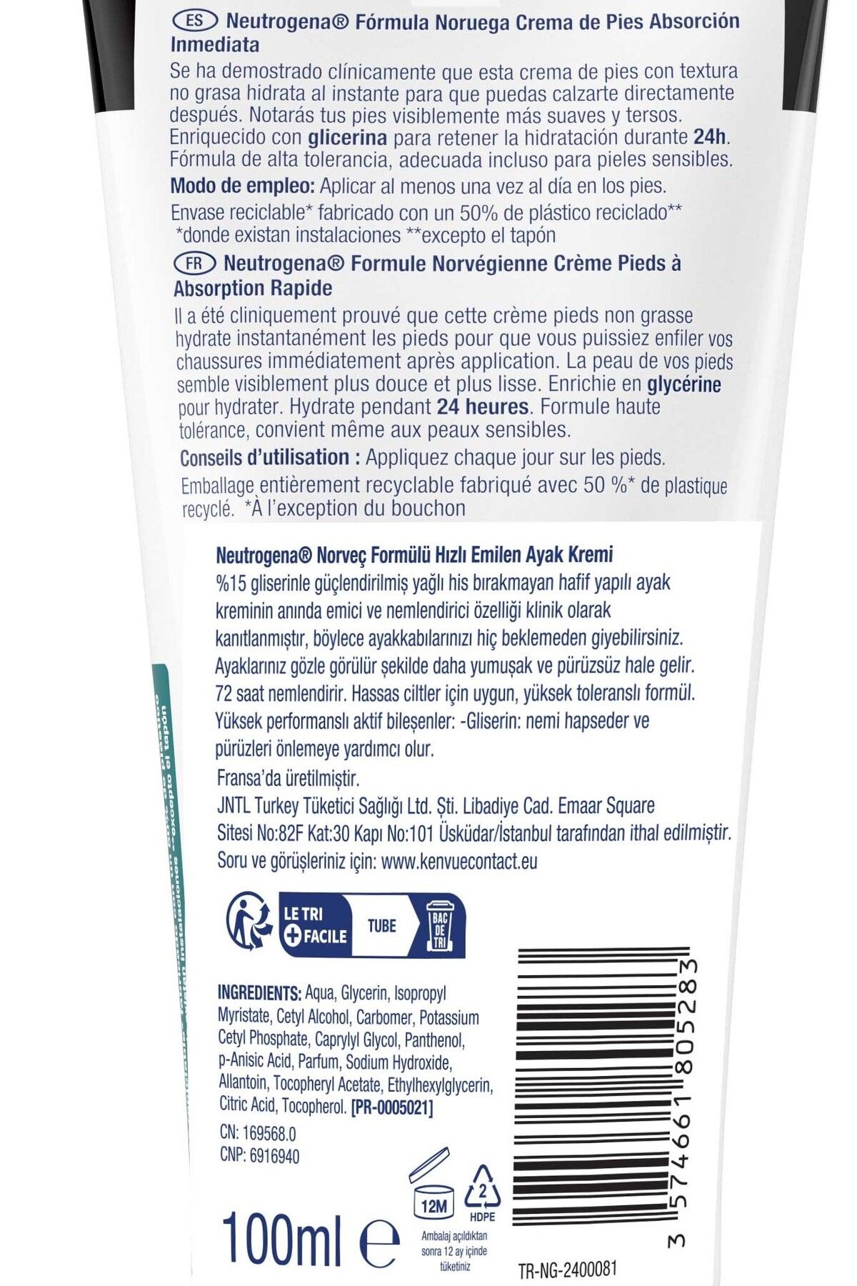 Neutrogena-Fast Absorbing Foot Cream 100 ml 3