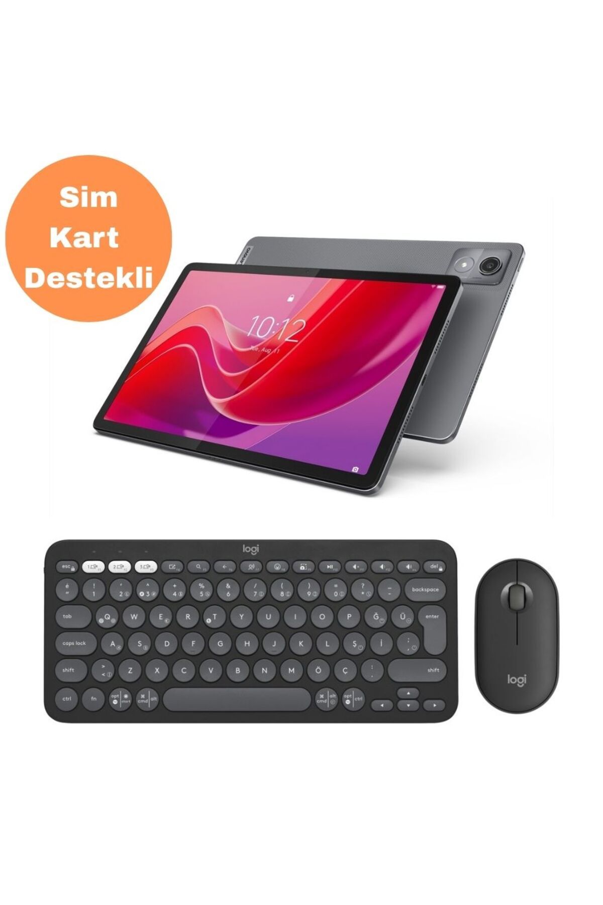 LENOVO Tab K11 8GB 128GB 11" WUXGA Wifi+Lte Tablet ZADK0091TR + Pebble 2 Klavye Mouse Siyah