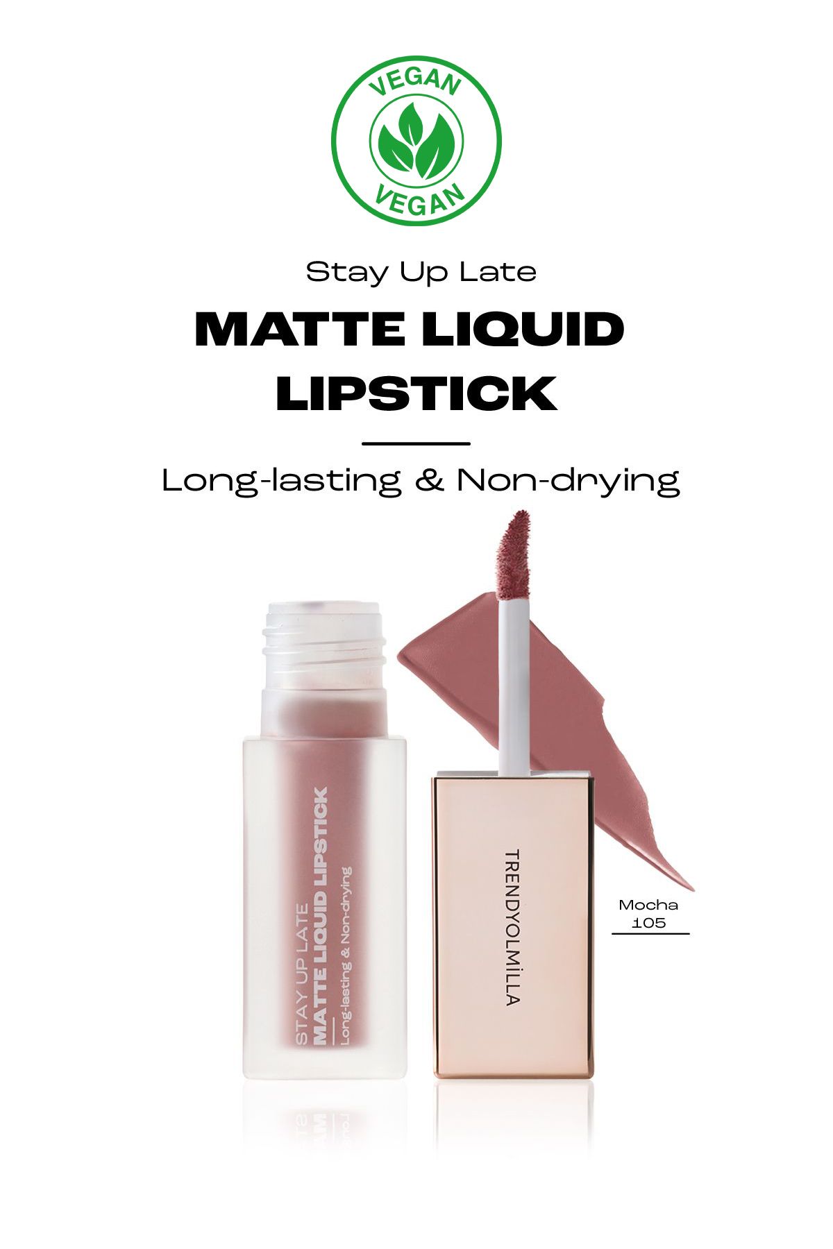 Trendyolmilla Beauty 8 Godzin Trwałości - Matowa Szminka W Płynie, Która Nie Wysusza Ust, Mocha-105 Tkzaw25rj00000 - One Size