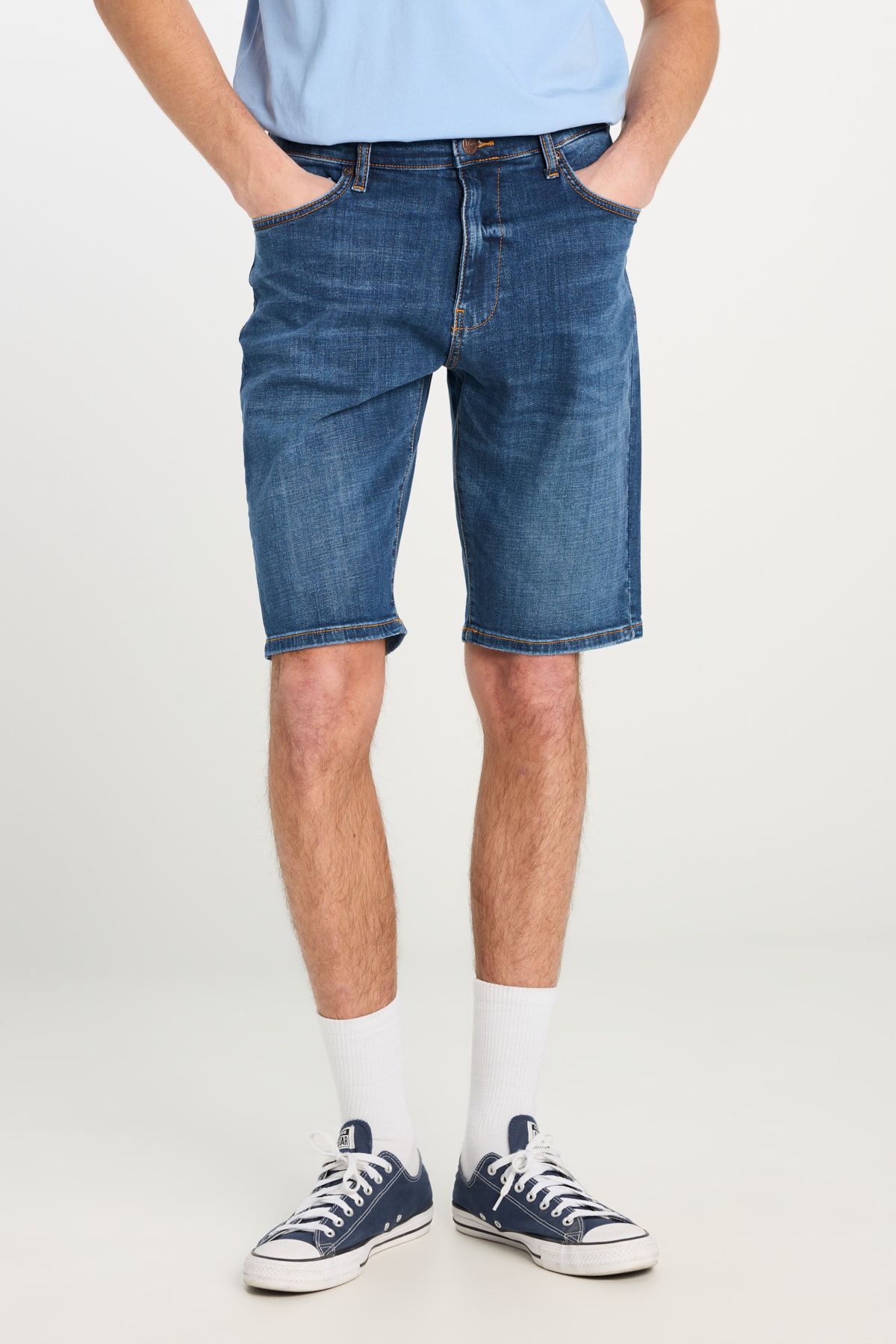 Lee-Szorty jeansowe męskie - Regular Fit, Stone, L24108358, 5 kieszeni jeansowych szorty 3
