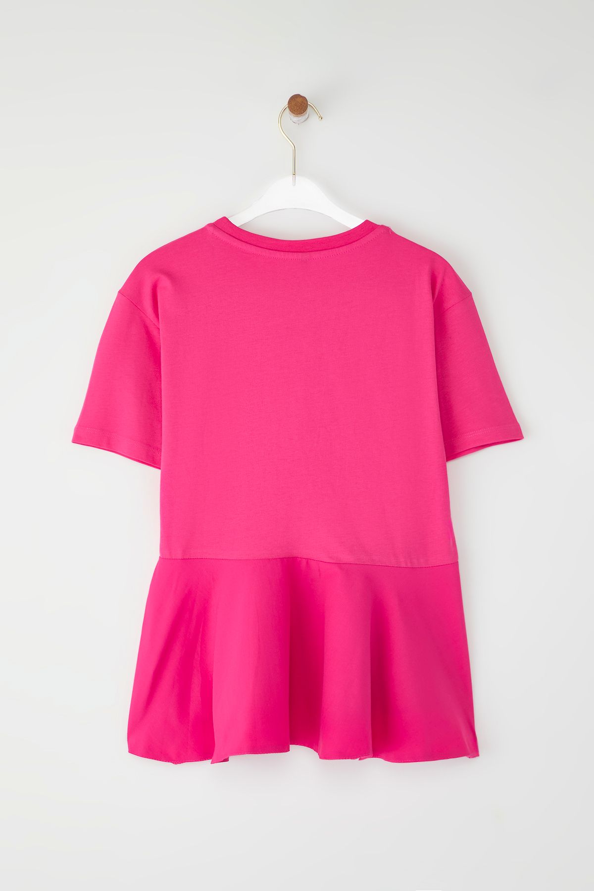 Trendyol Collection-Fuchsia Poplin Knitted Blouse - Ruffle Detail, Regular Fit Twoss25Bz00008 7