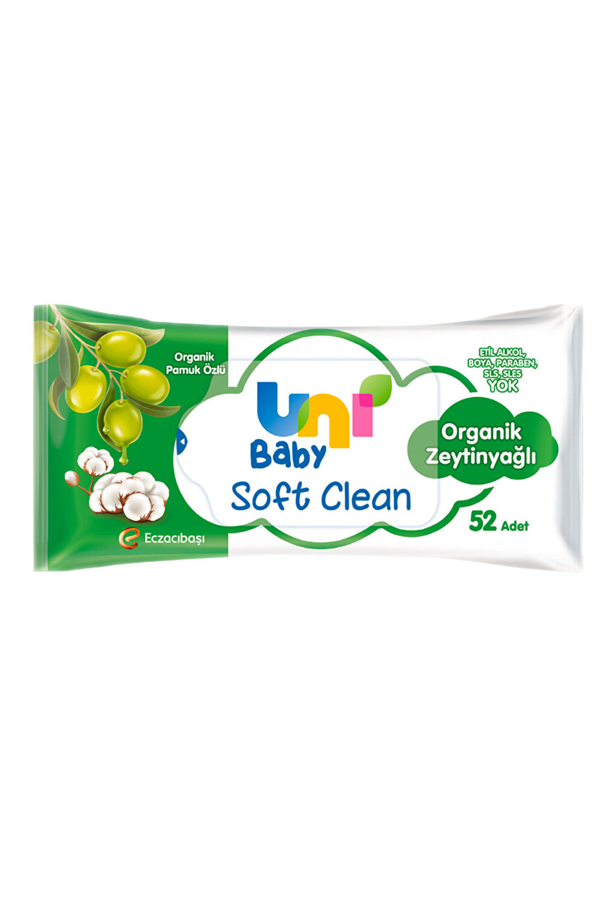 Soft Clean Organik Pamuk Özlü & Organik Zeytinyağlı Islak Mendil 24x52 Adet