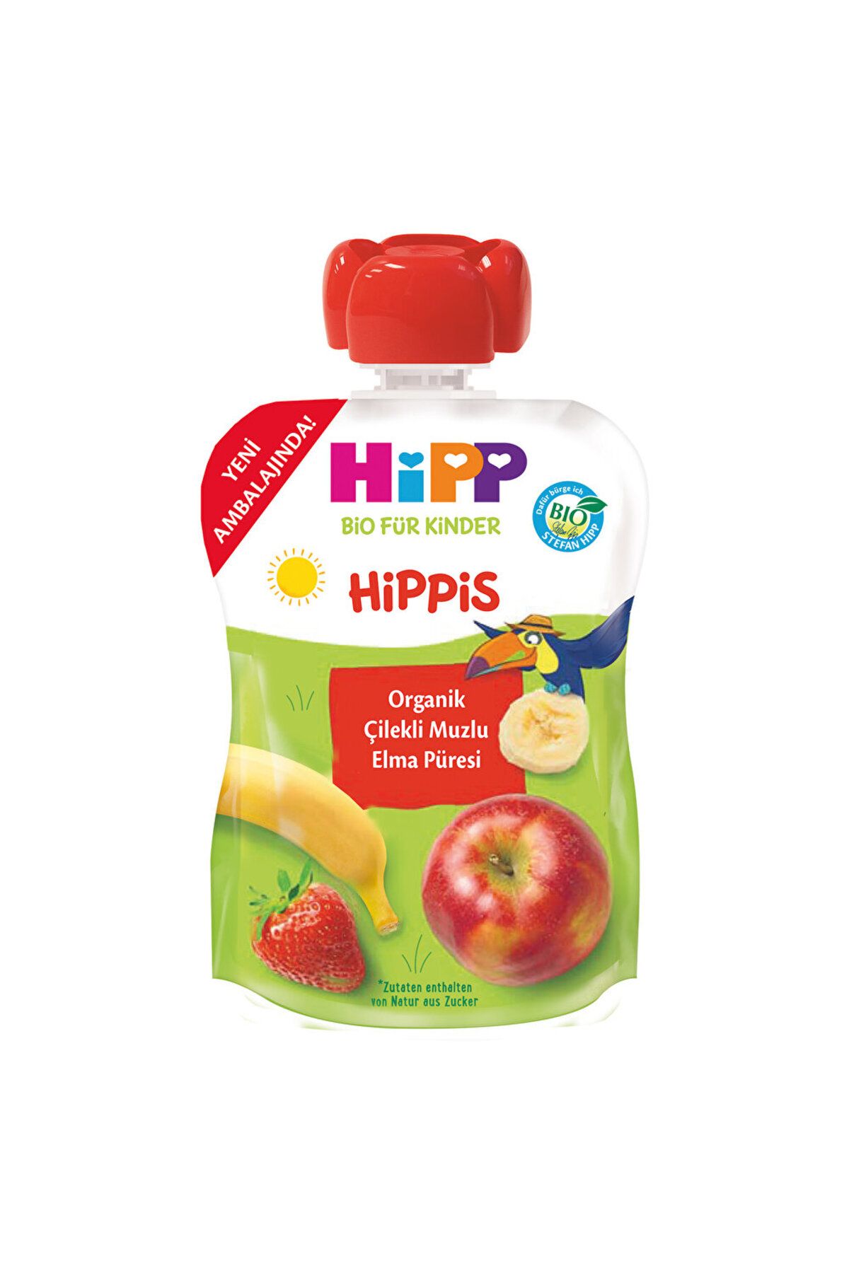 Hipp Organik Çilekli Muzlu Elmalı Meyve Püresi 100 gr