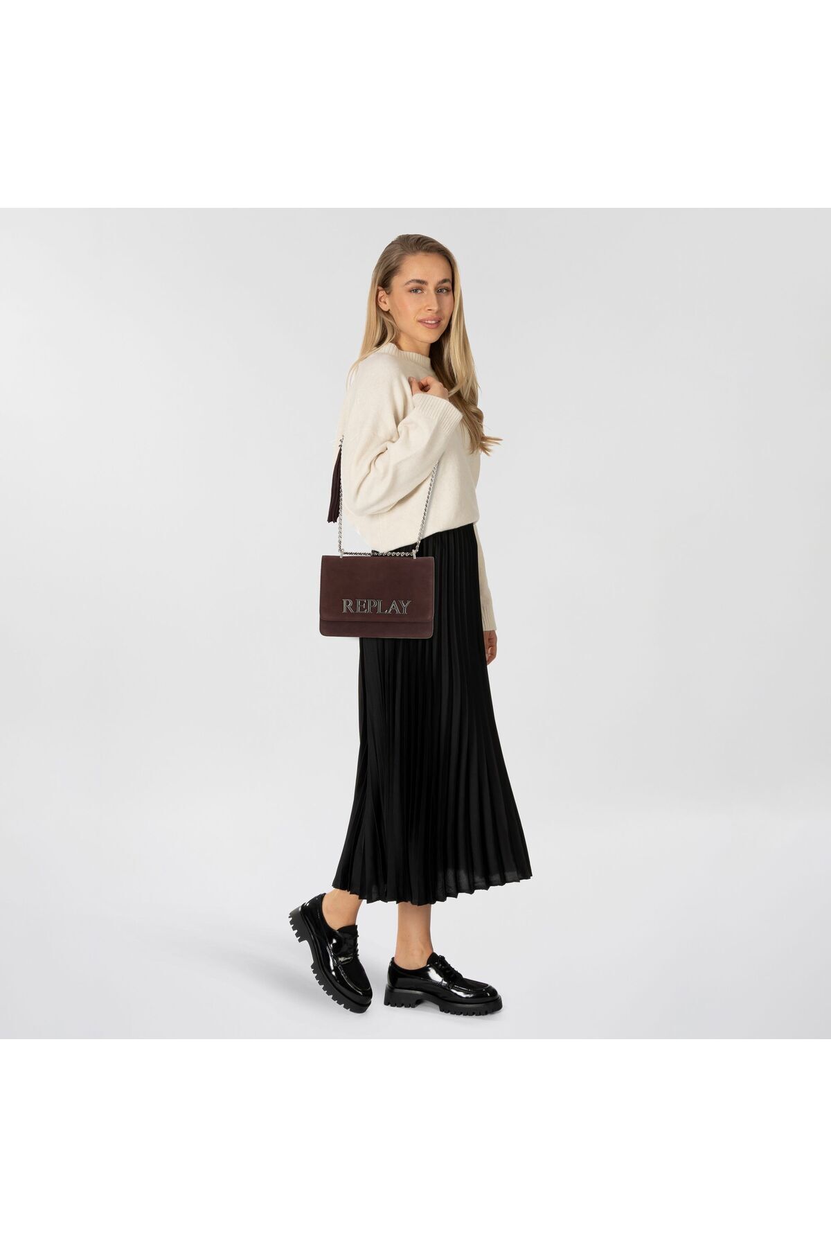 Replay-Shoulder Bag Leather 25.5 Cm 6