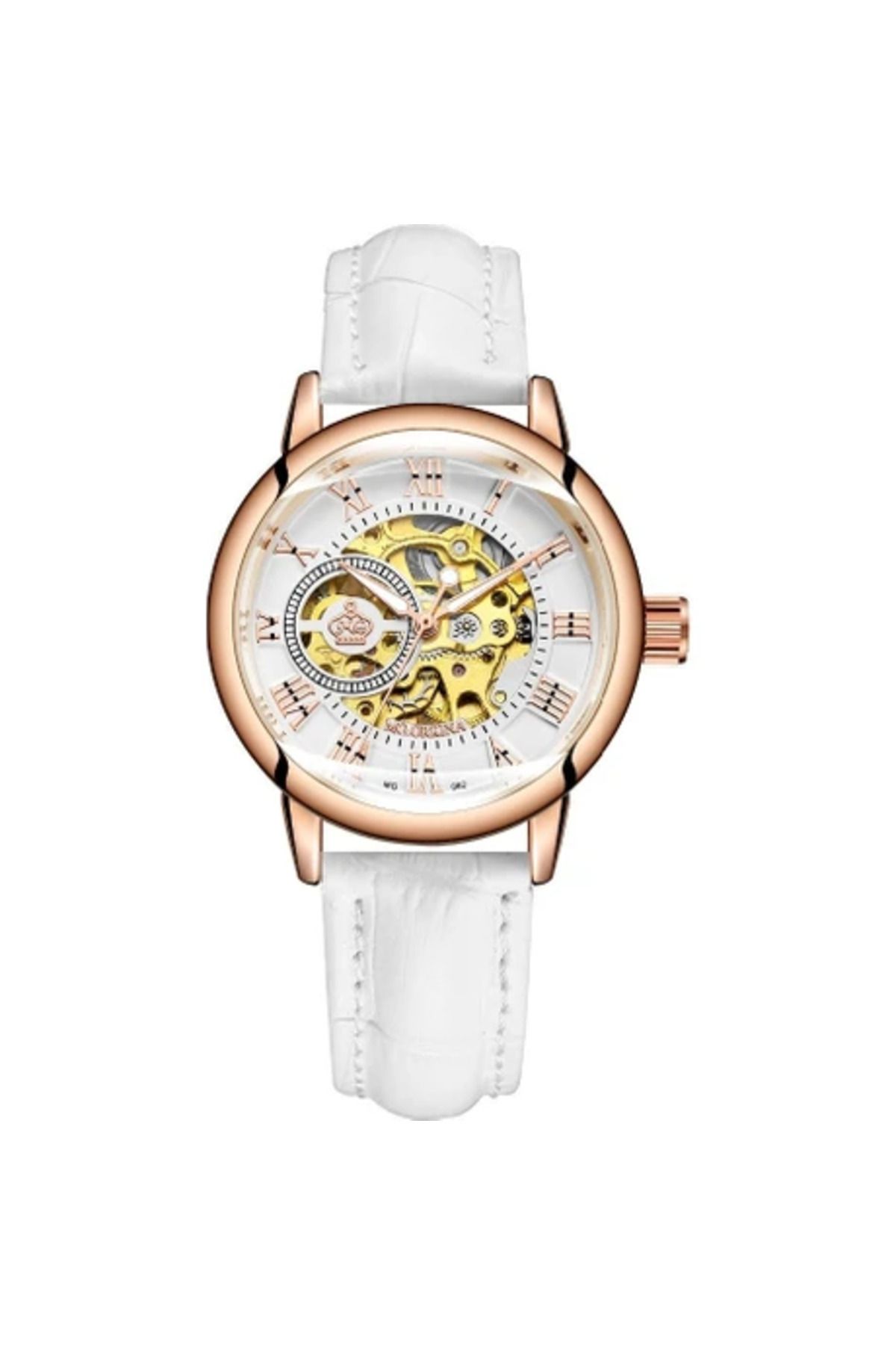 Obay Kadın Kol Saati Otomatik Mekanik Deri Kayış Kadın Saat Iskelet Kadran Kol Saati Montre Femme