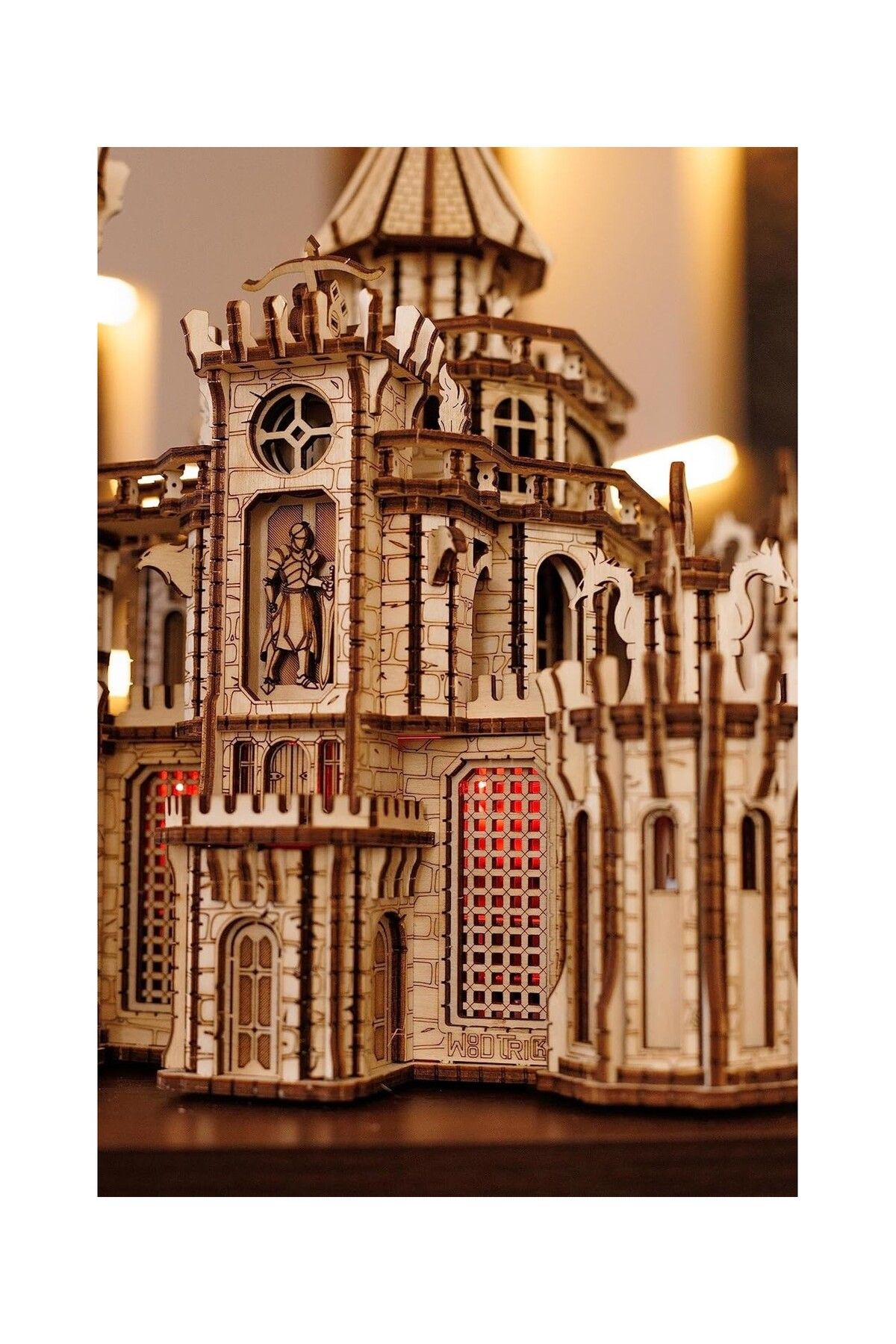 Wood Trick-Puzzle mecanic 3D, Castelul Dragonului, WT, lemn, 978 piese 3