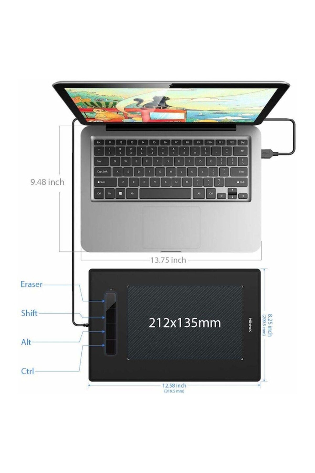 XP-Pen-XP-PEN Star G960 Graphics Tablet, 8.3.x5.3" 4 Buttons, 8192 Pressure Levels, Includes 10 Tips 4