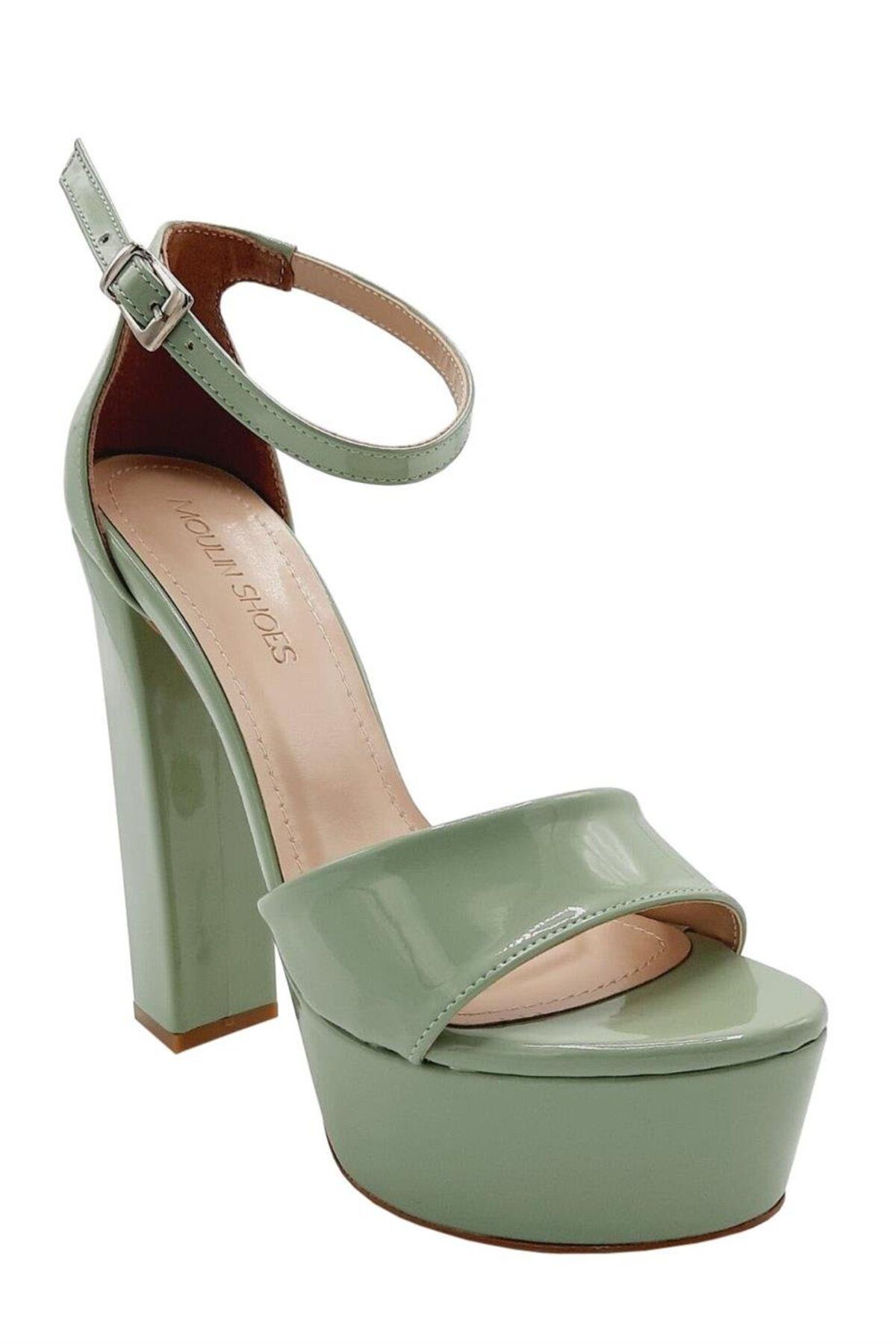 کفش مجلسی زنانه چرم ثبت اختراع سبز 010 2020 Moulin Shoes