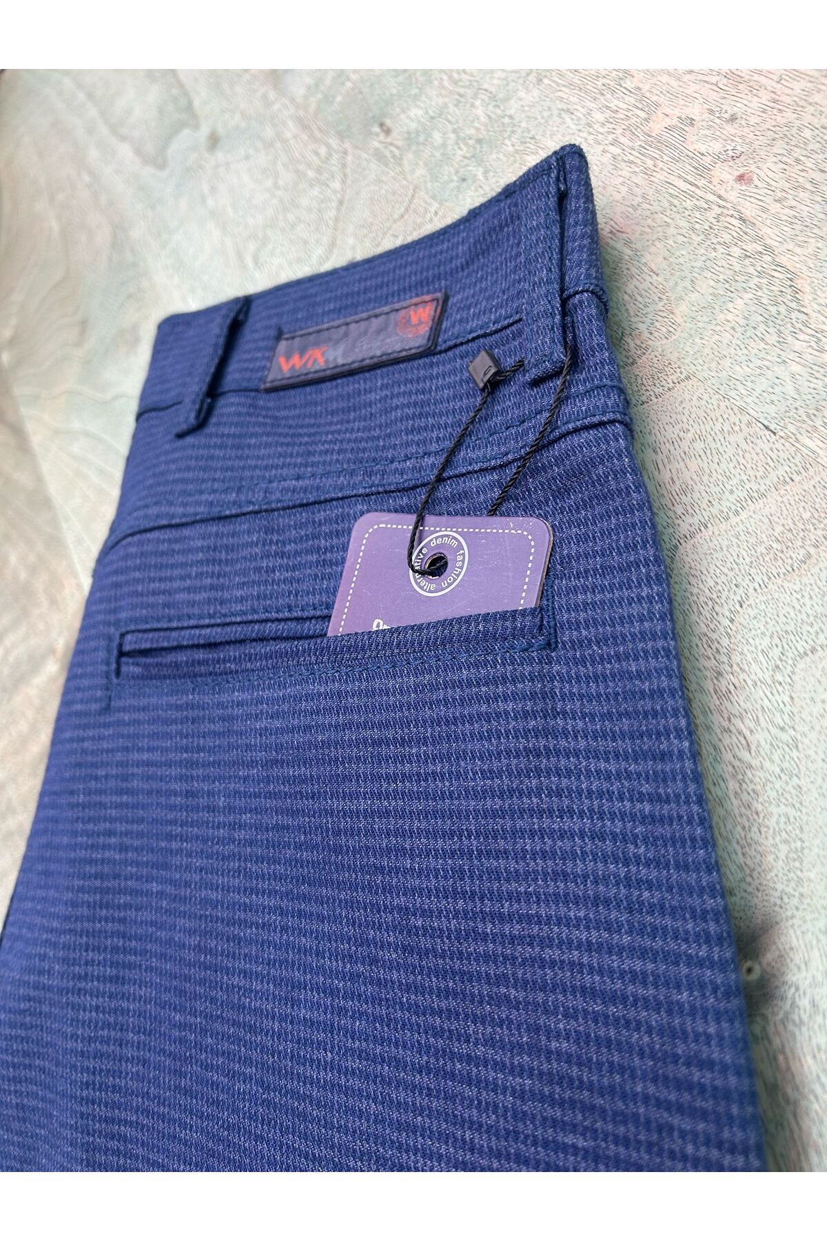 WKM-Men's Summer Slim Fit Cut Lycra Ankle Length Plaid Fabric Trousers 5