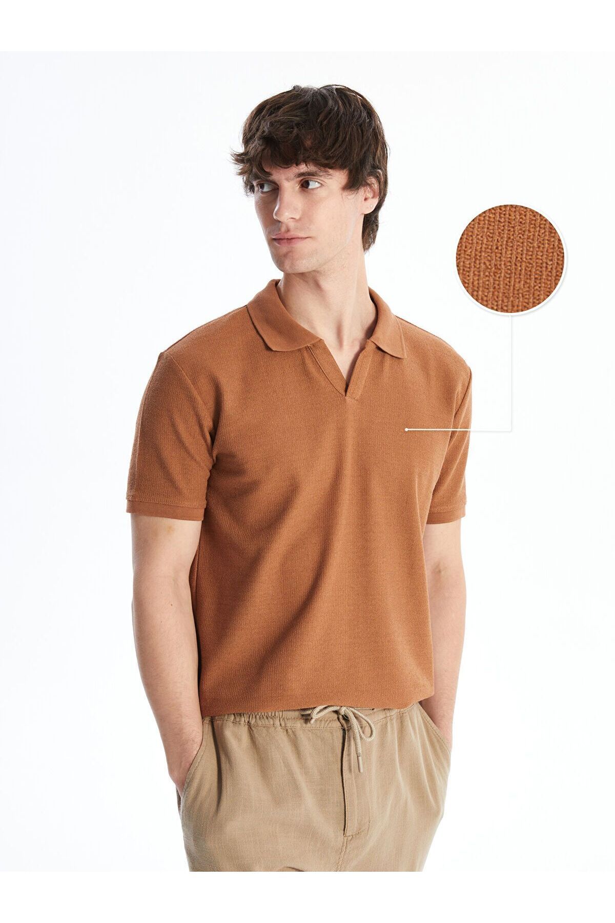 LC Waikiki Polo Yaka Kısa Kollu Erkek Dokulu Tişört