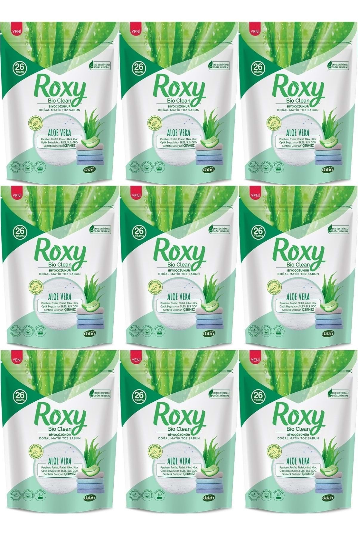 Roxy Bio Clean Matik Sabun Tozu 800gr Aloe Vera (9 LU SET) (234 YIKAMA)