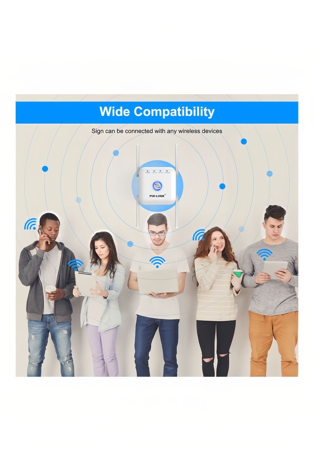 COOYA-1200Mbps WiFi Repeater,2500ft and 4xHigh Gain External Antenna with 2x2dbi Antennas,360 Coverage 6