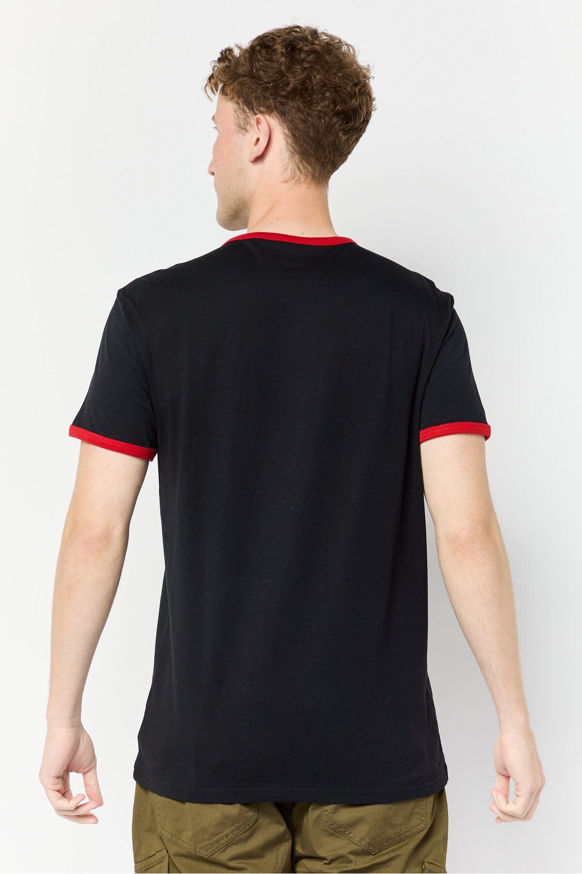 PAUL FRANK-Men Crew Neck Short Sleeves Brand Logo T-Shirt, Black 4