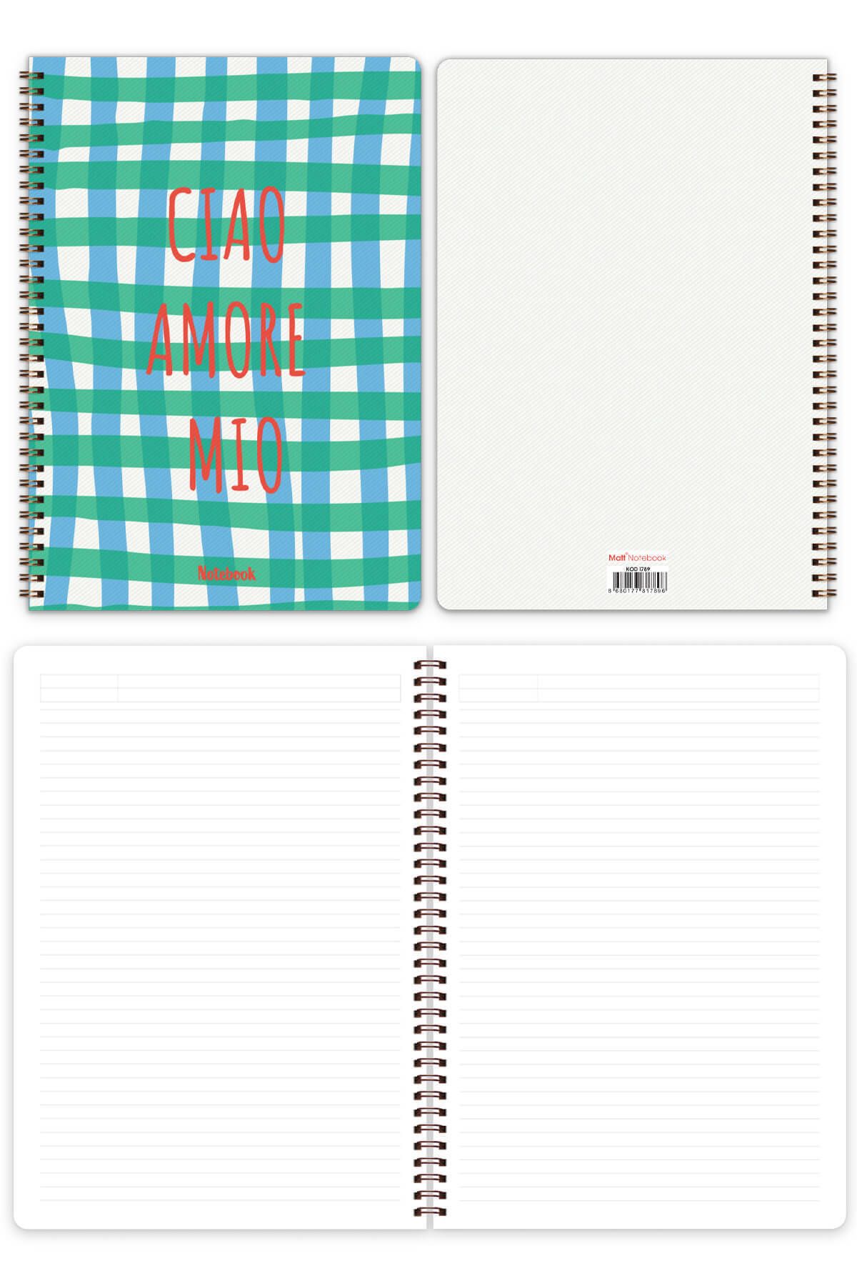 Matt Notebook-A4 Spiral School Notebook 80 sheets Set of 4 - Lined 7