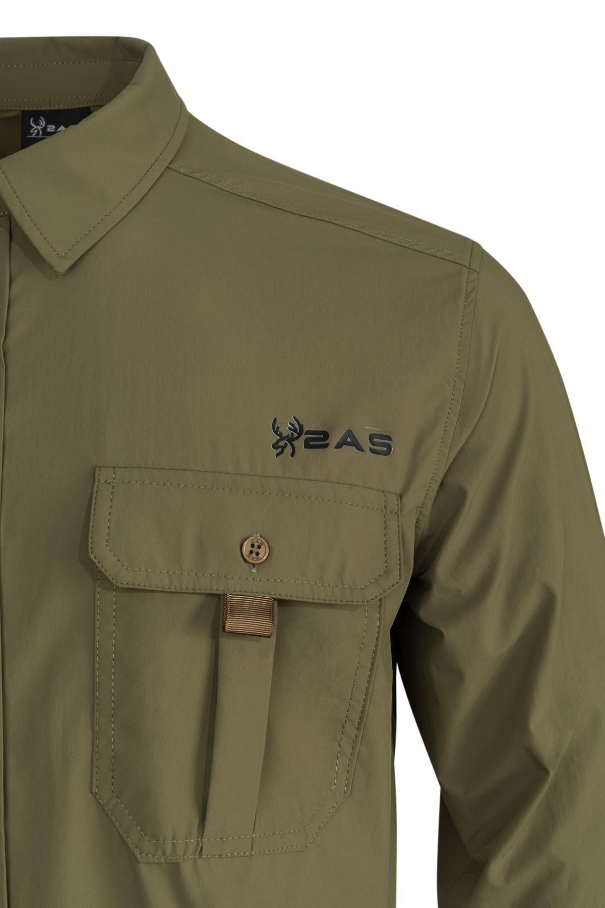 2AS-Gear Ανδρικό Πουκάμισο Χακί 3