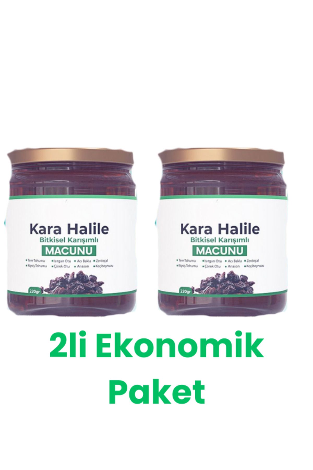 diavens Ekonomik Paket 2 Adet Kara Halile Bitkisel Karışımlı Macun 240 Gr x 2 Adet