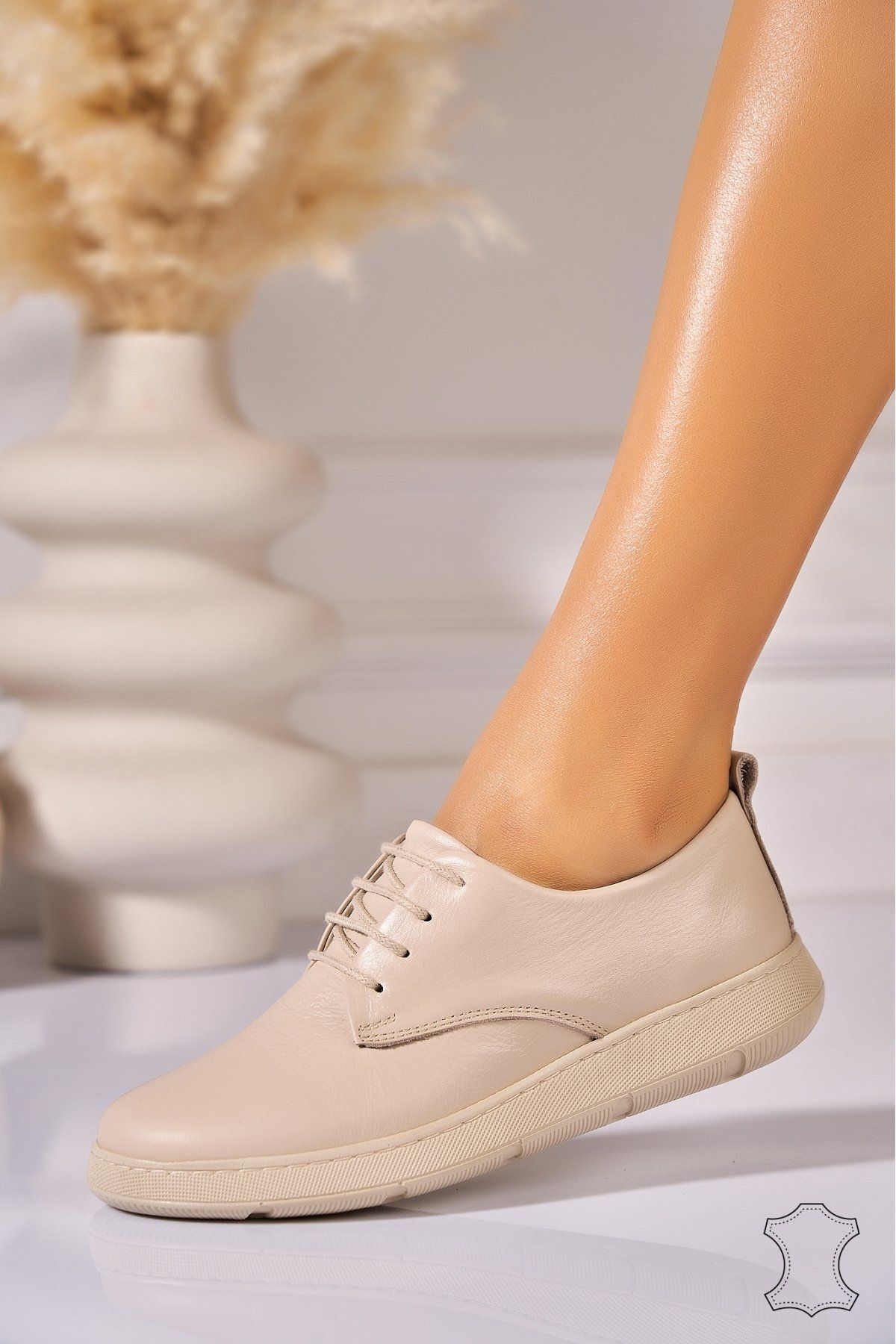 Joana-Women's Loafers Natural Leather Beige Kailey 3