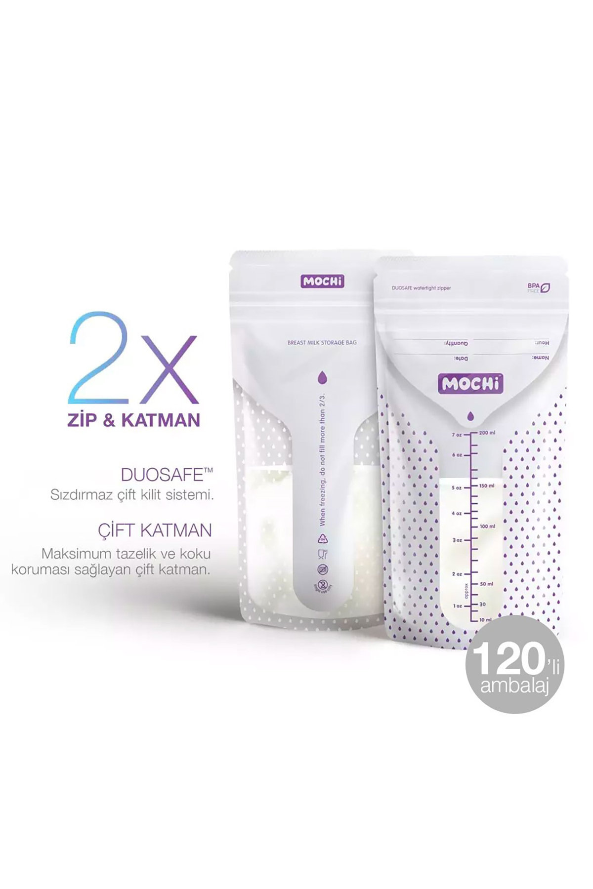 Mochi Anne Sütü Saklama Poşeti 120 Adet fotoğrafı 2 (önizleme)