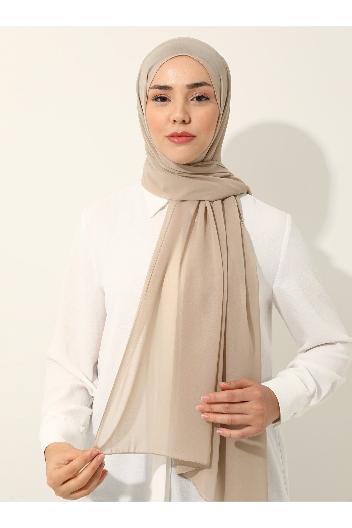 Tuva-Seashell Patterned Canvas Chiffon Shawl 2