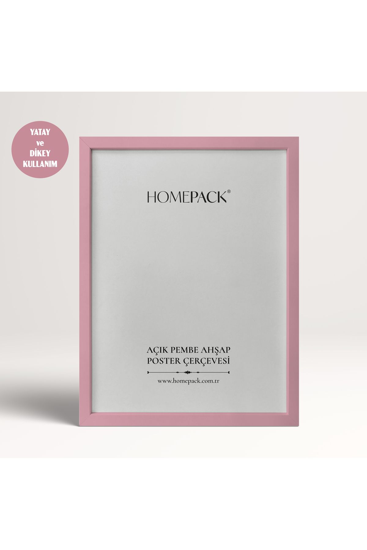 HOMEPACK 30X40 CM Açık Pembe Ahşap Çerçeveli Poster Çerçevesi, Boş Çerçeve, ACIKPEMBE-POSTER-30X40