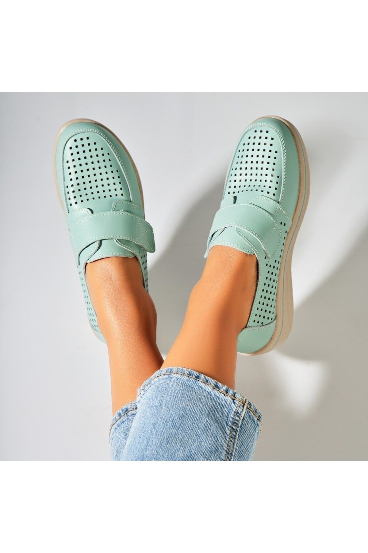Joana-Women's Loafers Natural Leather Blue Izana 4